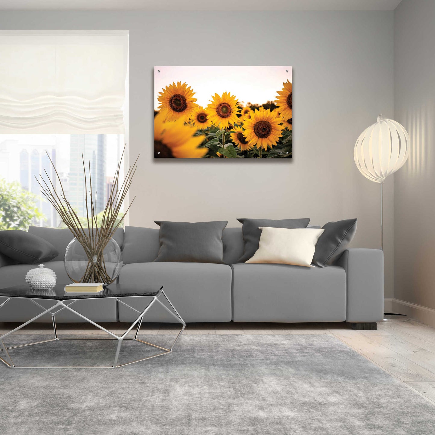 Epic Art 'Sunflower Field' by Donnie Quillen, Acrylic Glass Wall Art,36x24