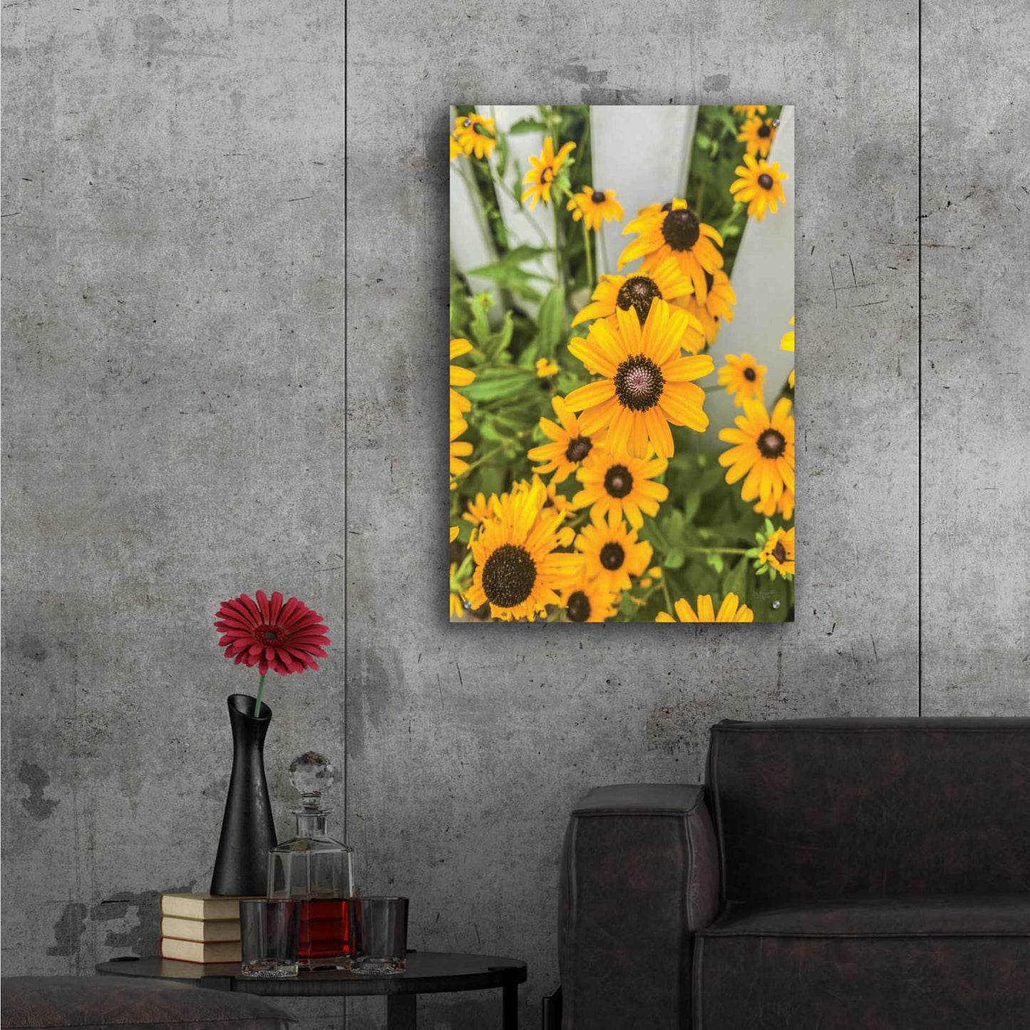 Epic Art 'Bed of Yellow' by Donnie Quillen, Acrylic Glass Wall Art,24x36