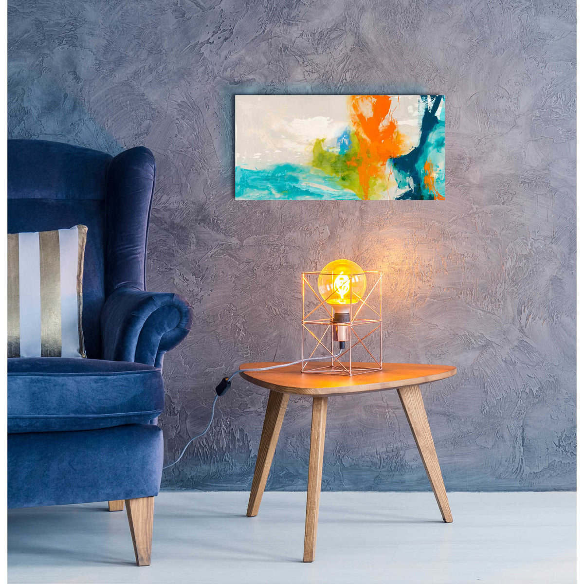 Epic Art 'Tidal Abstract I' by Sisa Jasper,' Acrylic Glass Wall Art,24x12