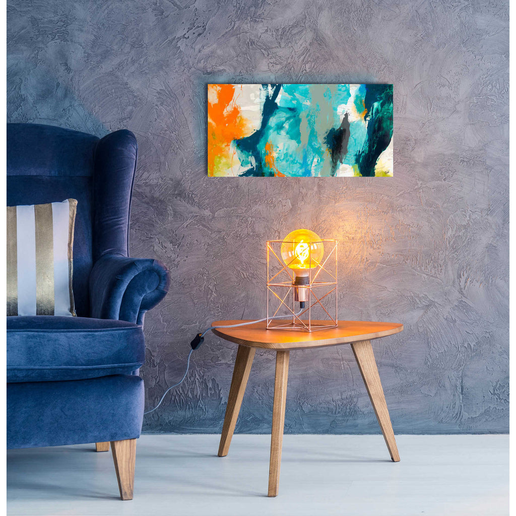 Epic Art 'Tidal Abstract II' by Sisa Jasper,' Acrylic Glass Wall Art,24x12