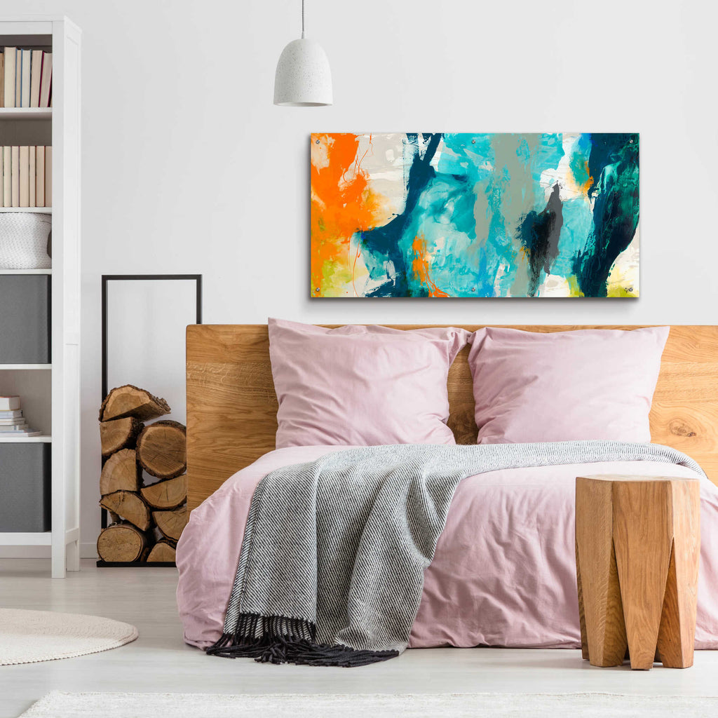 Epic Art 'Tidal Abstract II' by Sisa Jasper,' Acrylic Glass Wall Art,48x24