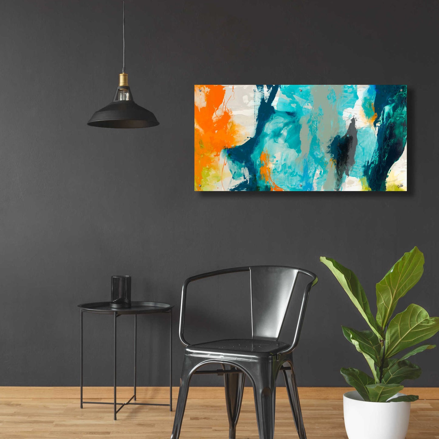 Epic Art 'Tidal Abstract II' by Sisa Jasper,' Acrylic Glass Wall Art,48x24