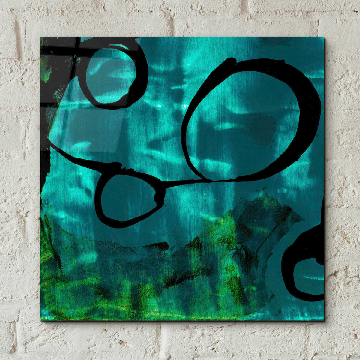 Epic Art 'Turquoise Element II' by Sisa Jasper,' Acrylic Glass Wall Art,12x12