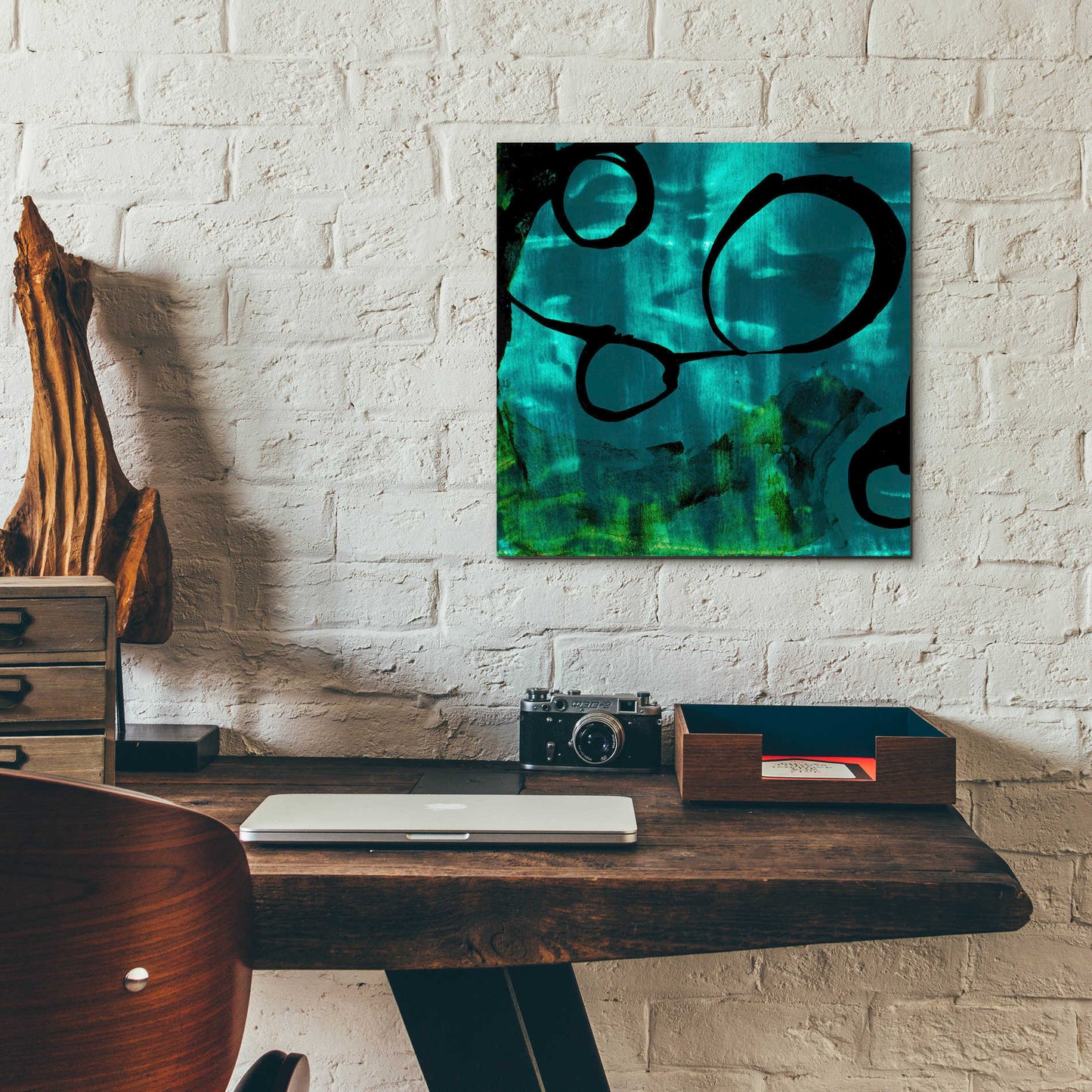 Epic Art 'Turquoise Element II' by Sisa Jasper,' Acrylic Glass Wall Art,12x12