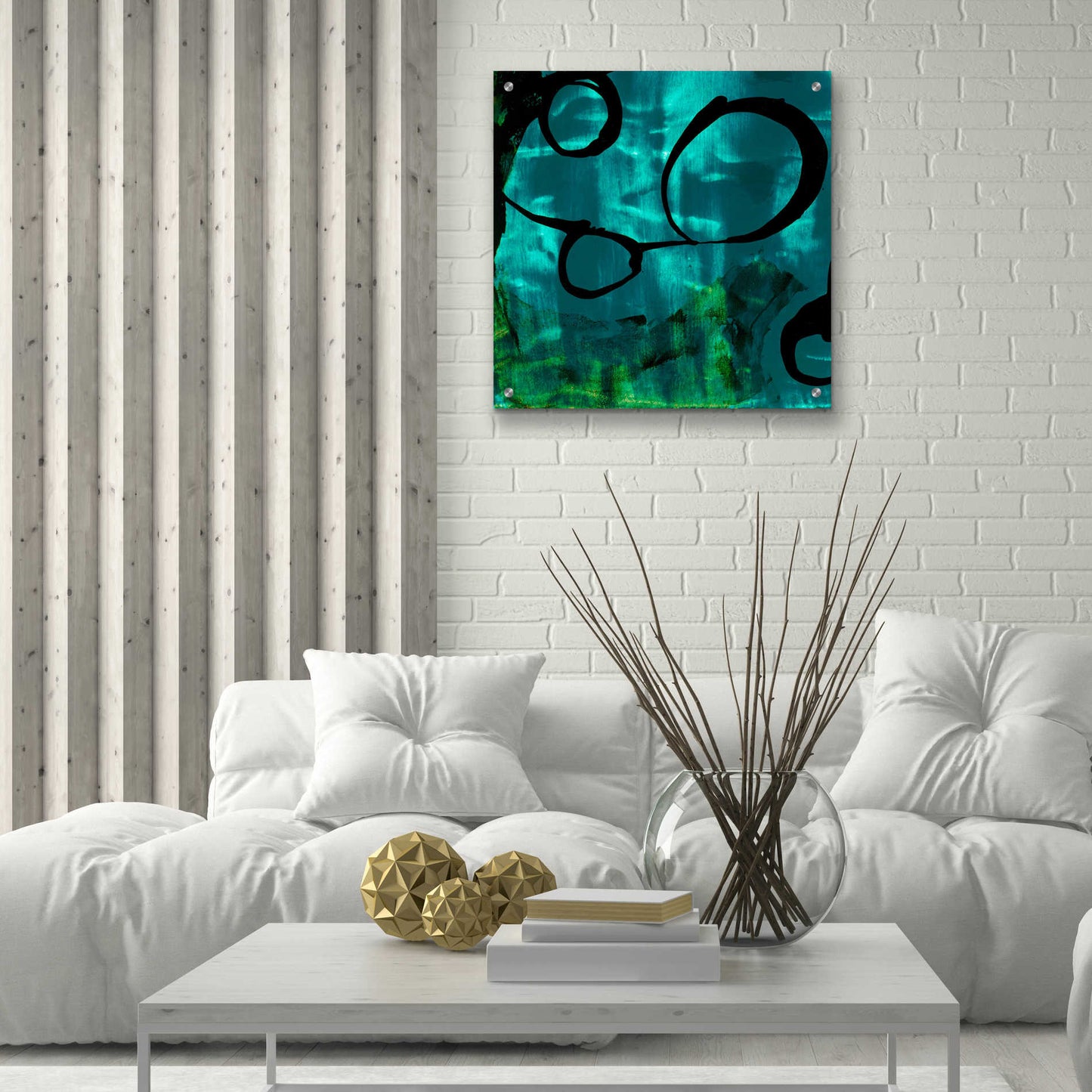 Epic Art 'Turquoise Element II' by Sisa Jasper,' Acrylic Glass Wall Art,24x24