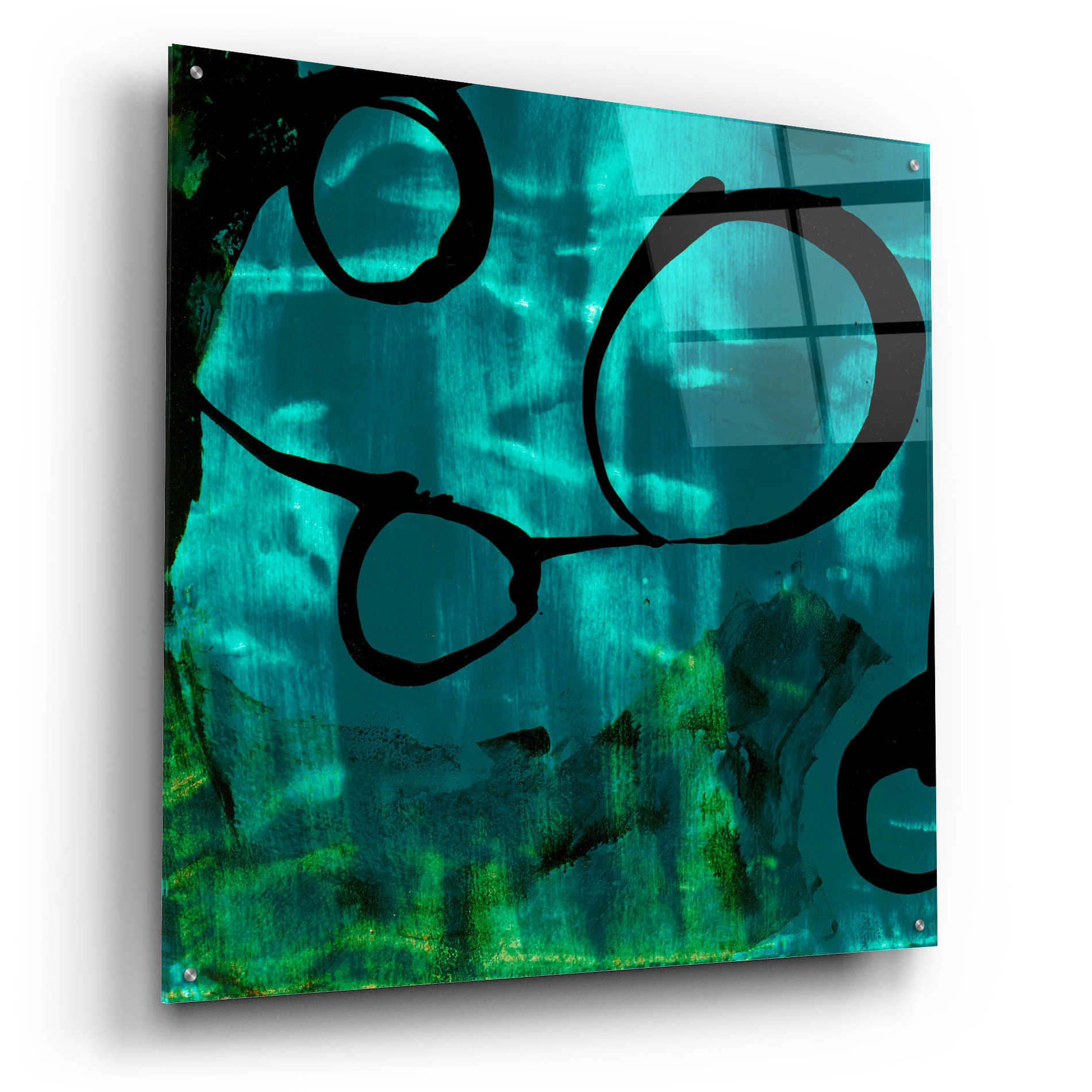 Epic Art 'Turquoise Element II' by Sisa Jasper,' Acrylic Glass Wall Art,36x36