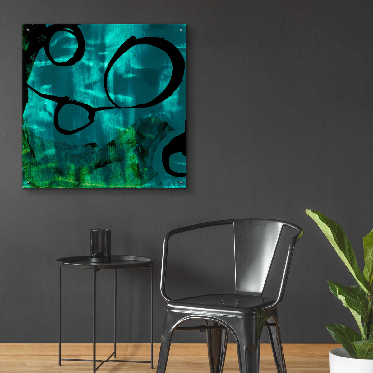 Epic Art 'Turquoise Element II' by Sisa Jasper,' Acrylic Glass Wall Art,36x36