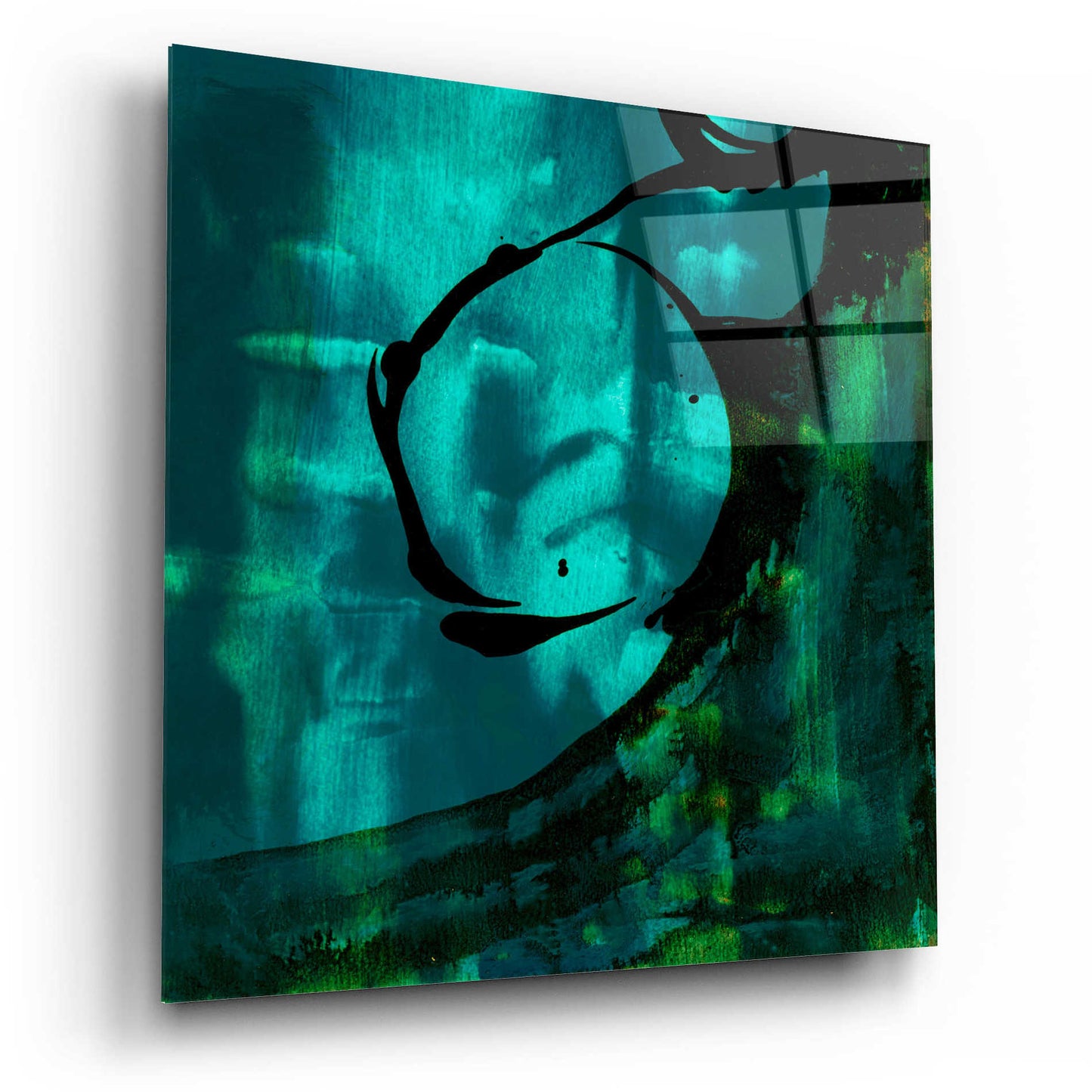 Epic Art 'Turquoise Element III' by Sisa Jasper,' Acrylic Glass Wall Art,12x12