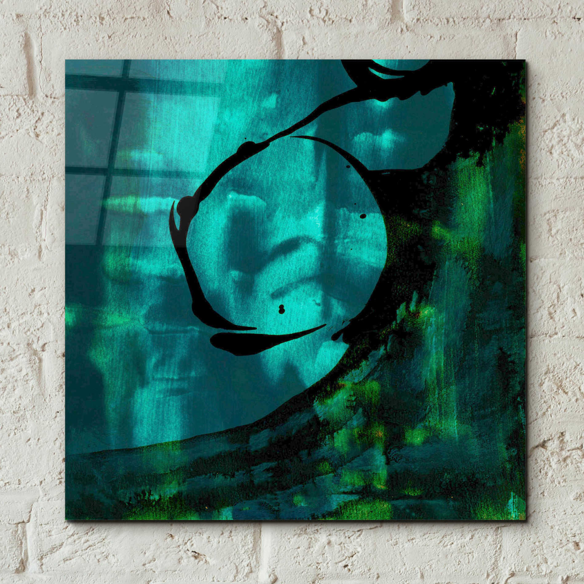 Epic Art 'Turquoise Element III' by Sisa Jasper,' Acrylic Glass Wall Art,12x12