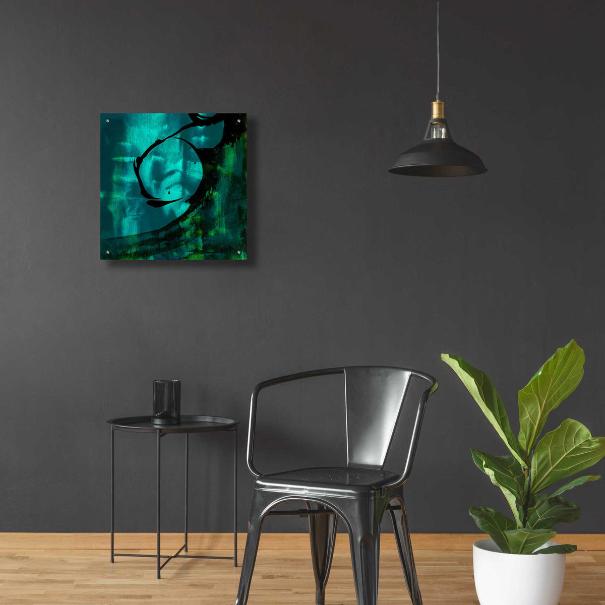 Epic Art 'Turquoise Element III' by Sisa Jasper,' Acrylic Glass Wall Art,24x24