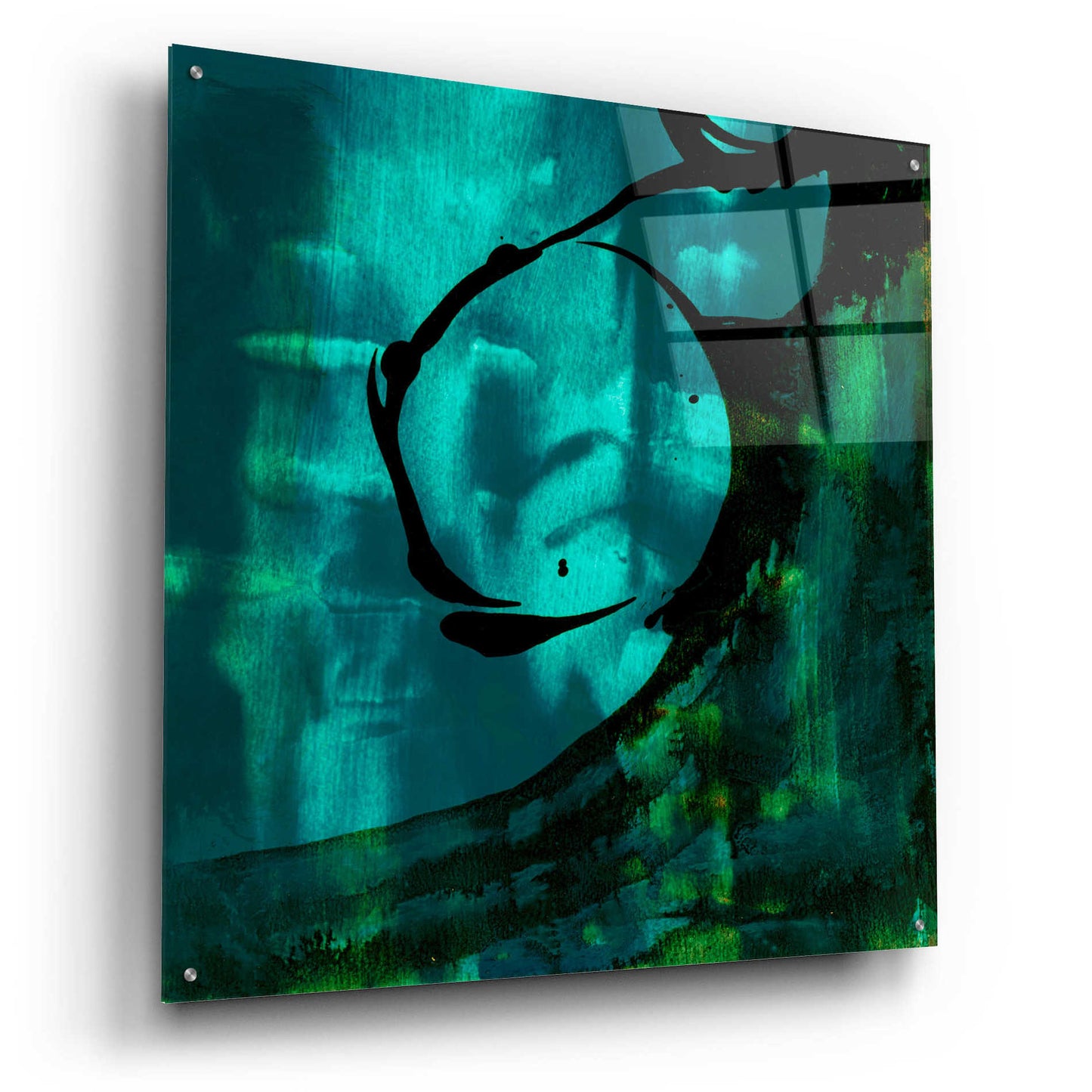 Epic Art 'Turquoise Element III' by Sisa Jasper,' Acrylic Glass Wall Art,36x36