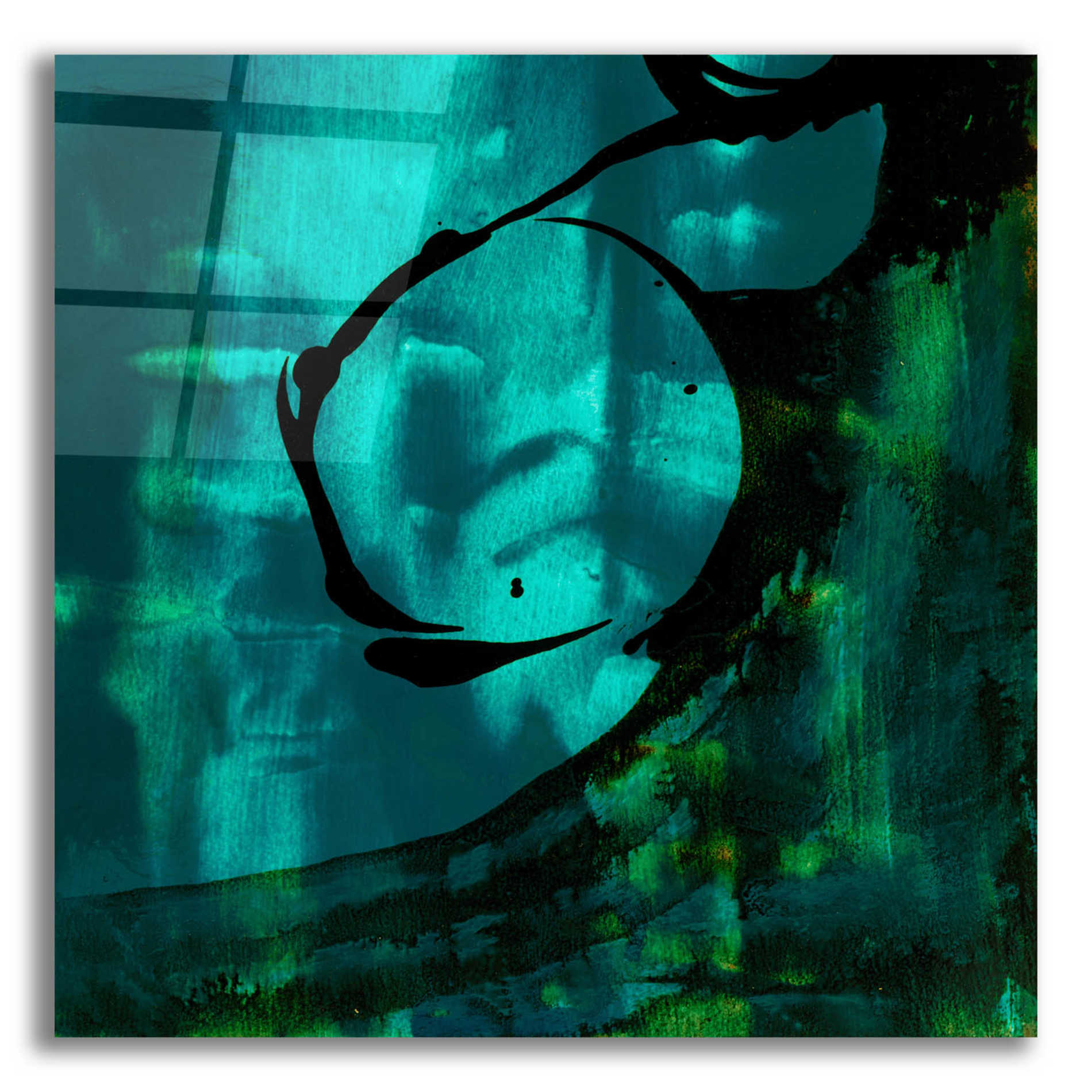 Epic Art 'Turquoise Element III' by Sisa Jasper,' Acrylic Glass Wall Art