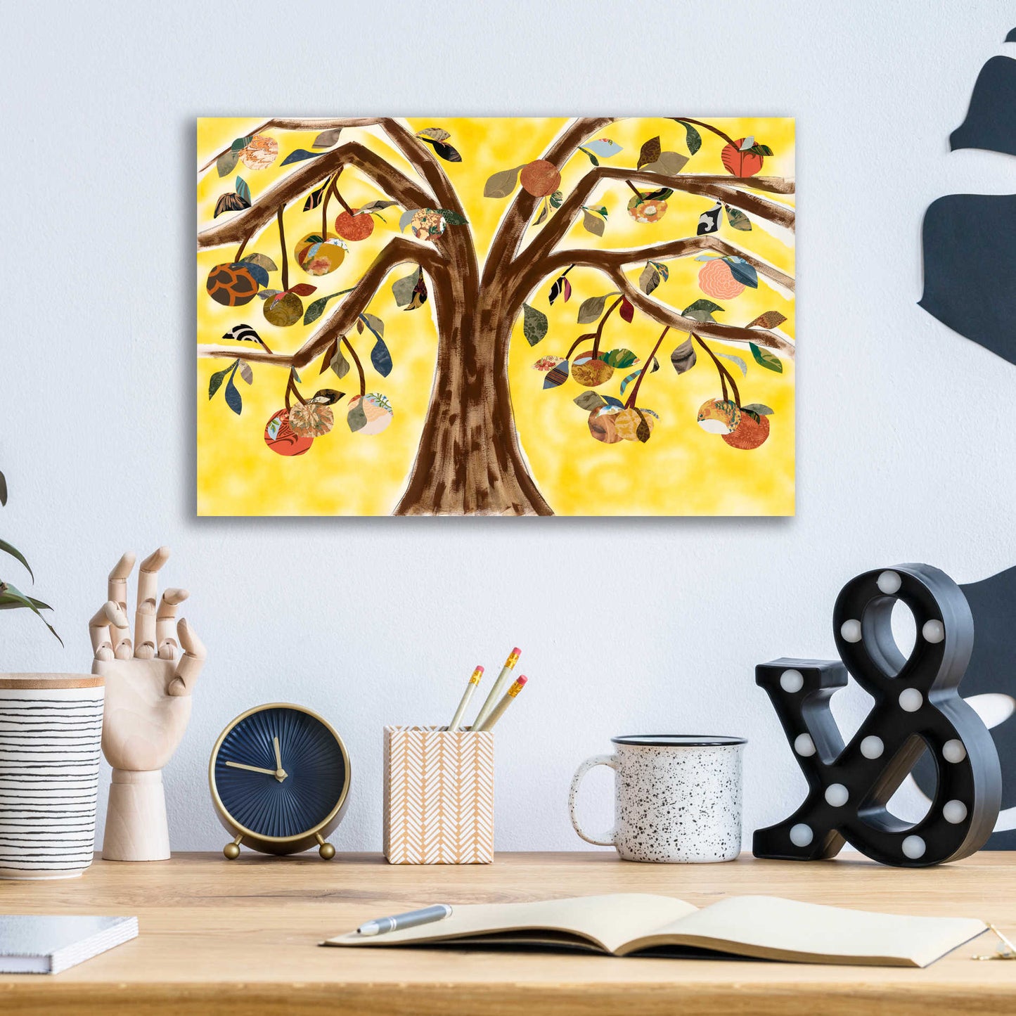 Epic Art 'Yellow Orange Tree' by Sisa Jasper,' Acrylic Glass Wall Art,16x12