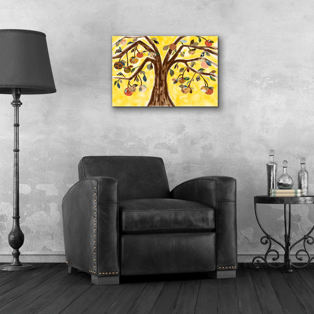 Epic Art 'Yellow Orange Tree' by Sisa Jasper,' Acrylic Glass Wall Art,24x16