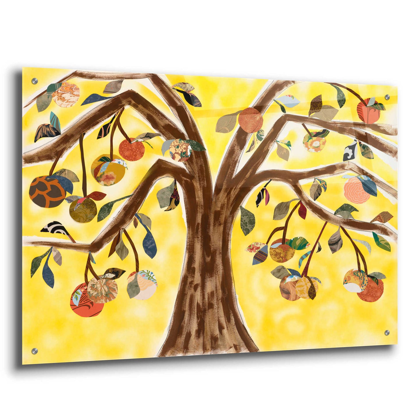 Epic Art 'Yellow Orange Tree' by Sisa Jasper,' Acrylic Glass Wall Art,36x24
