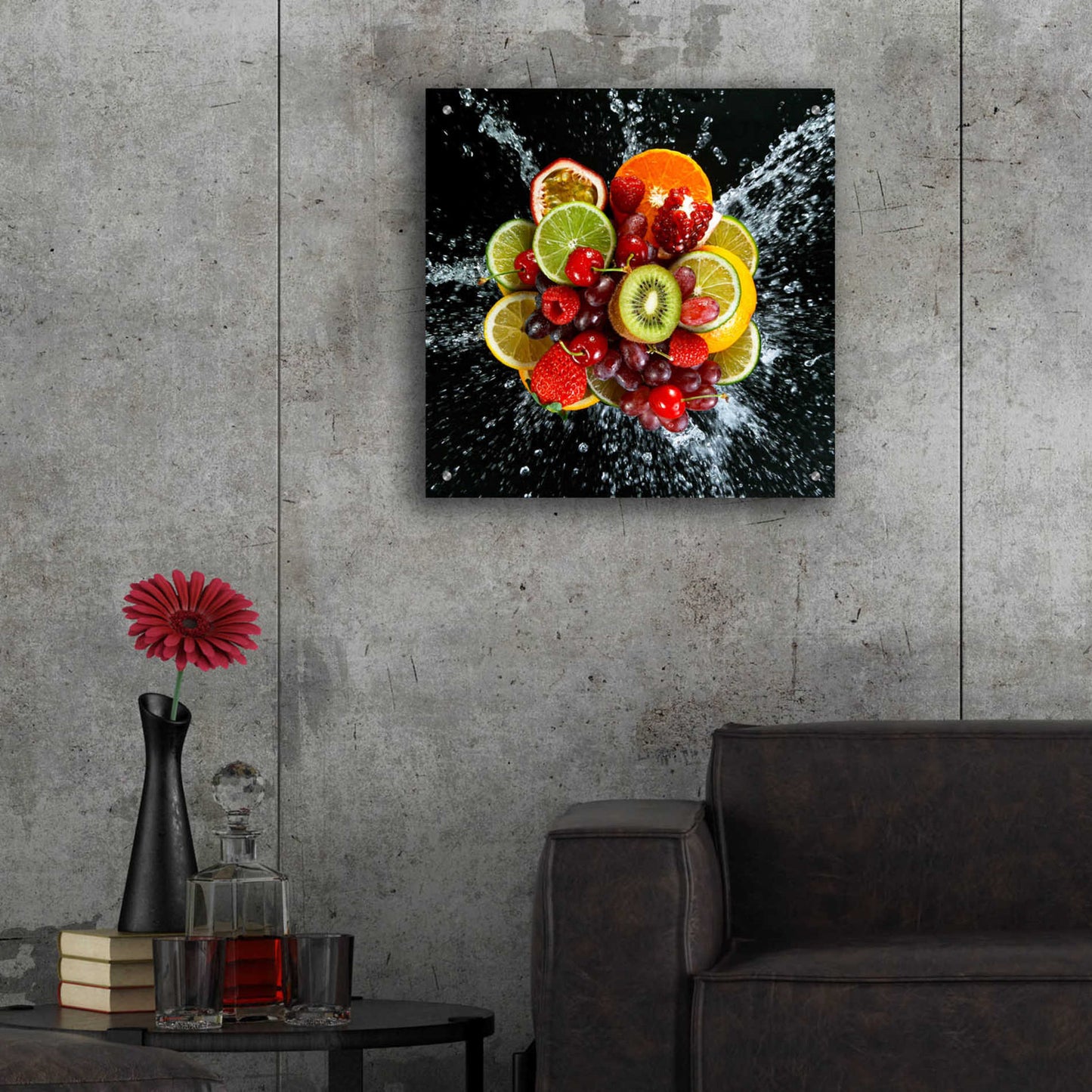 Epic Art 'Fruit Splash III,' Acrylic Glass Wall Art,24x24