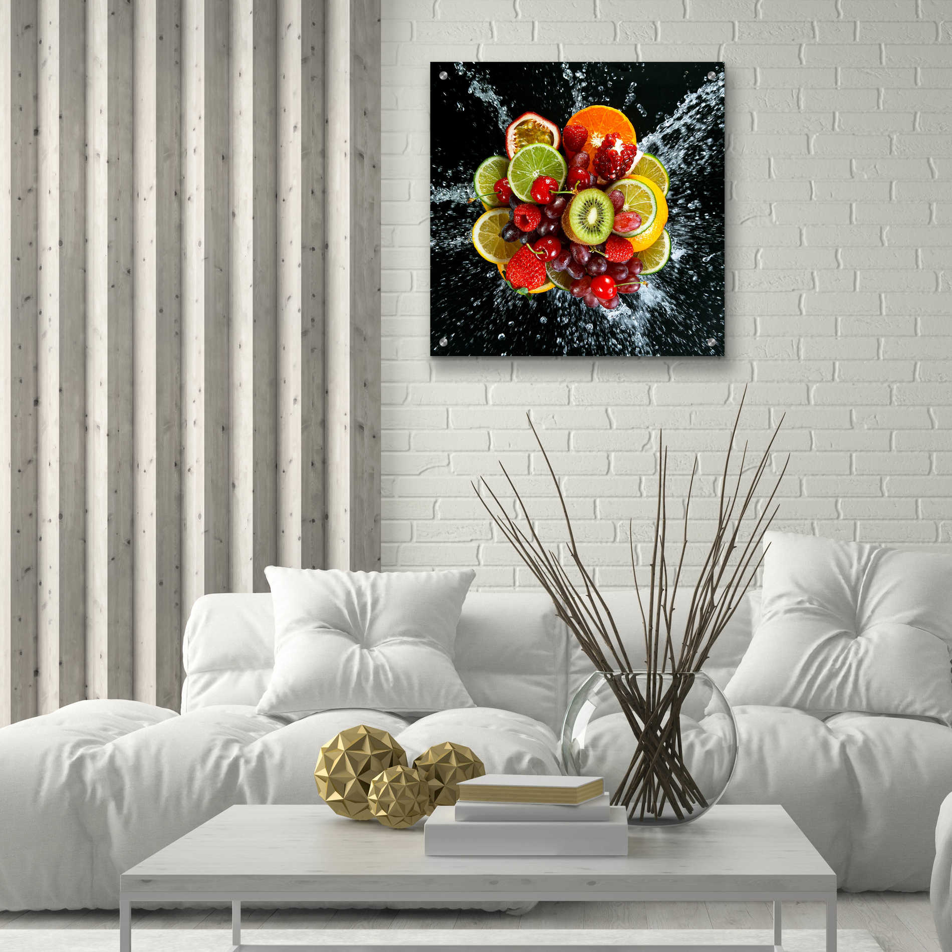 Epic Art 'Fruit Splash III,' Acrylic Glass Wall Art,24x24