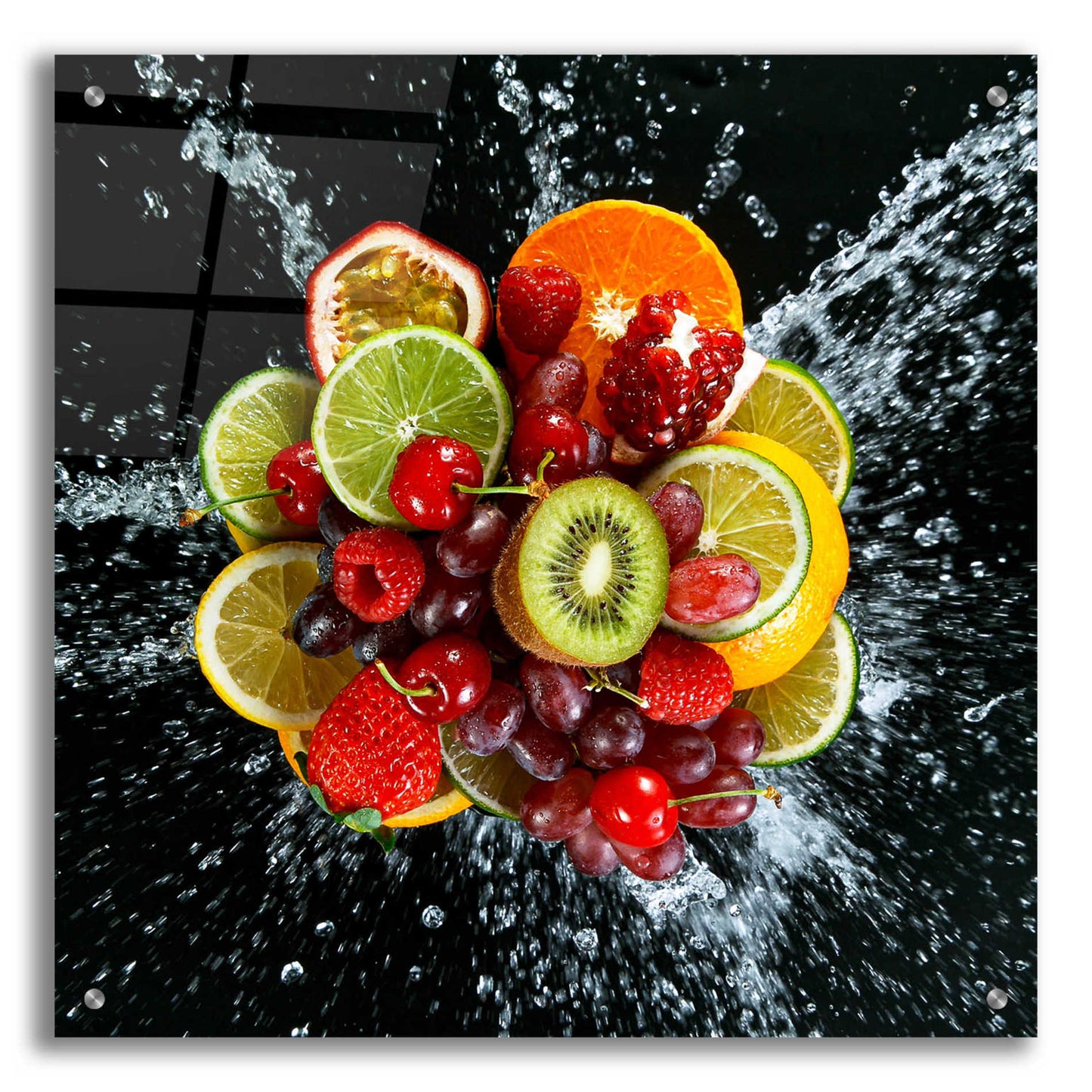 Epic Art 'Fruit Splash III,' Acrylic Glass Wall Art,24x24