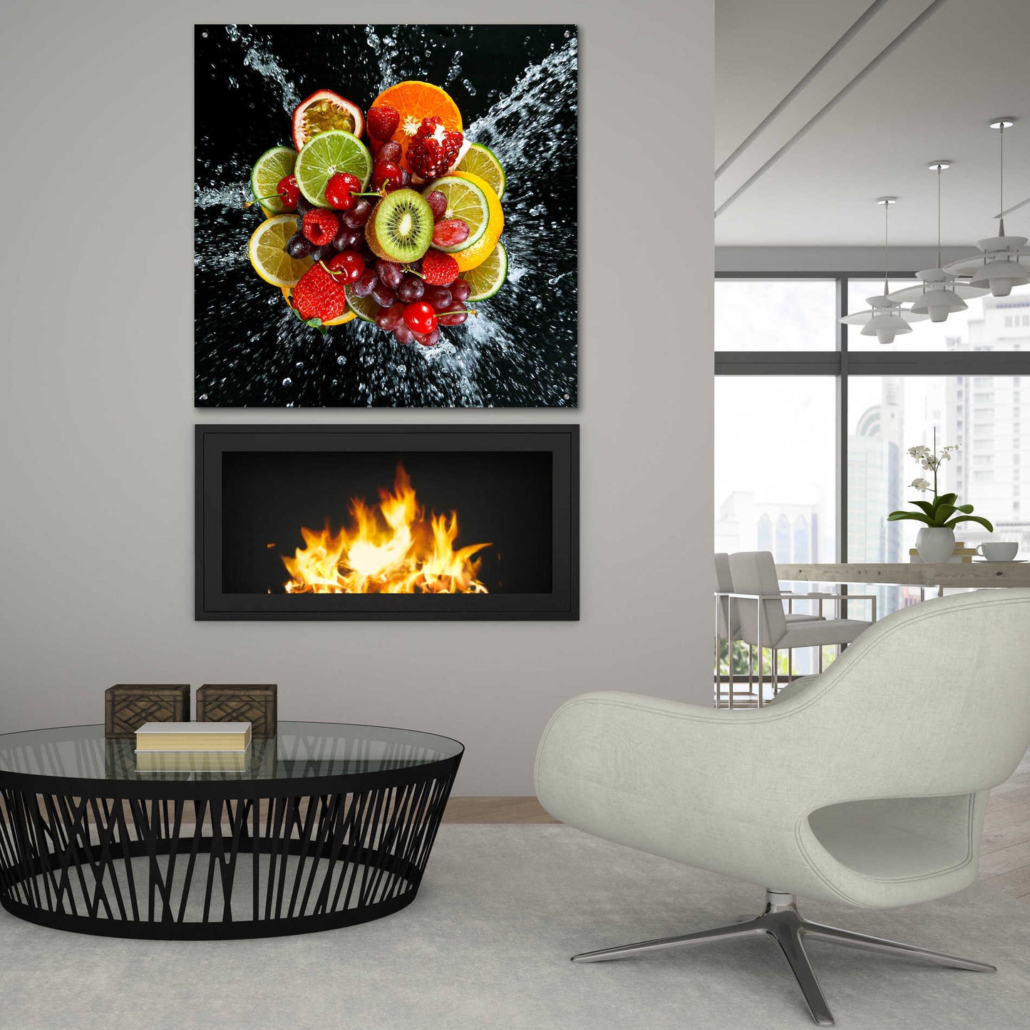 Epic Art 'Fruit Splash III,' Acrylic Glass Wall Art,36x36