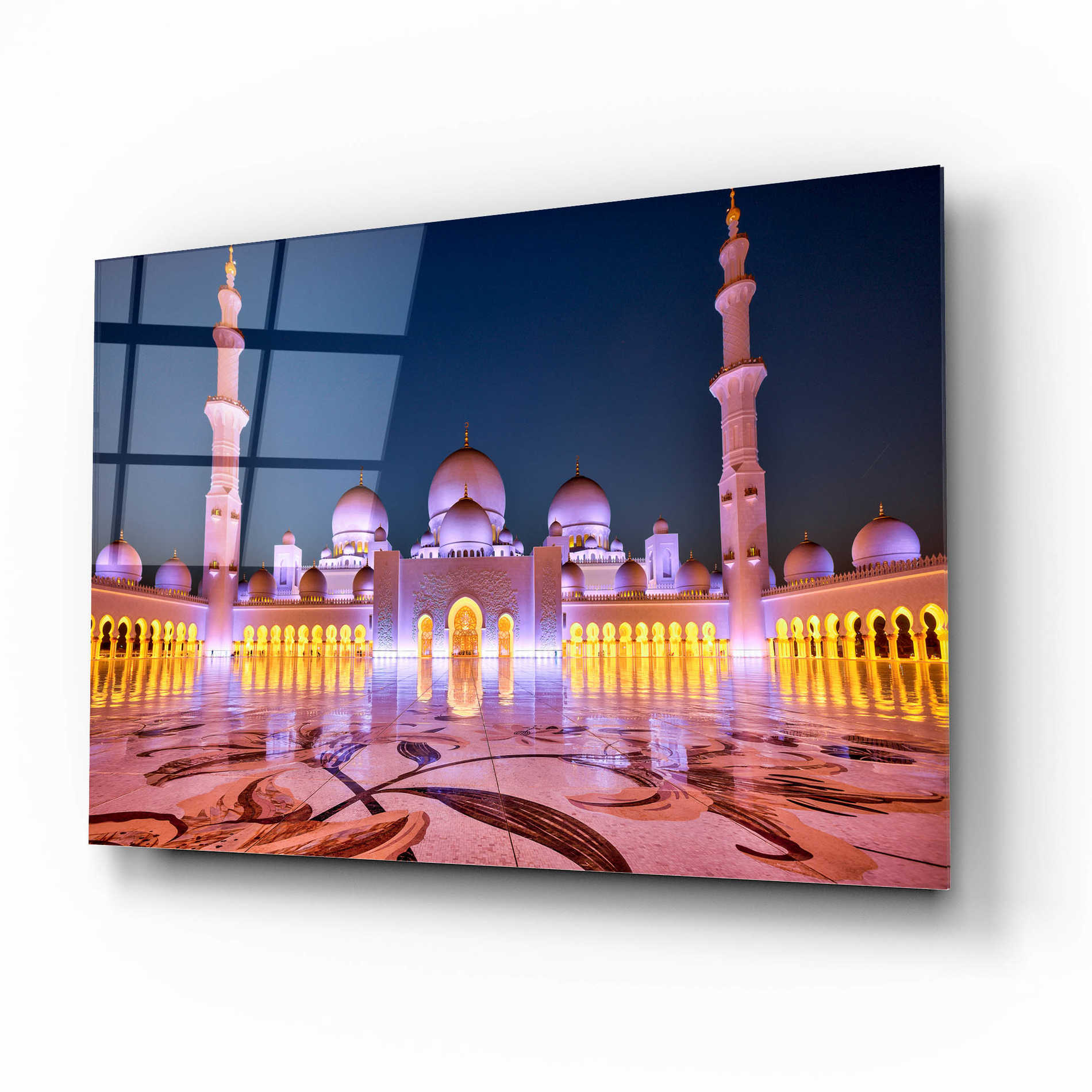 Epic Art 'Sheikh Zayed Grand Mosque,' Acrylic Glass Wall Art,16x12