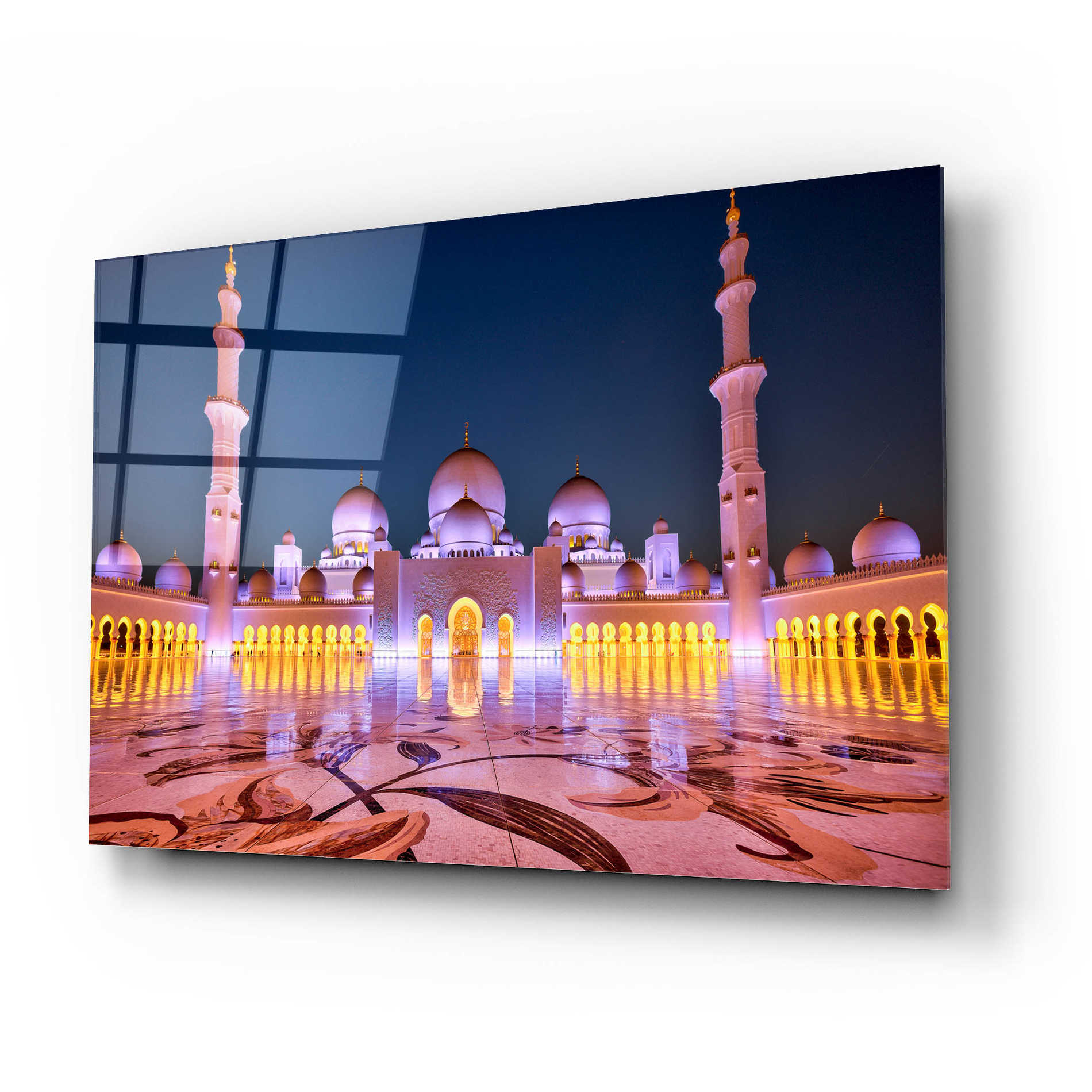 Epic Art 'Sheikh Zayed Grand Mosque,' Acrylic Glass Wall Art,24x16