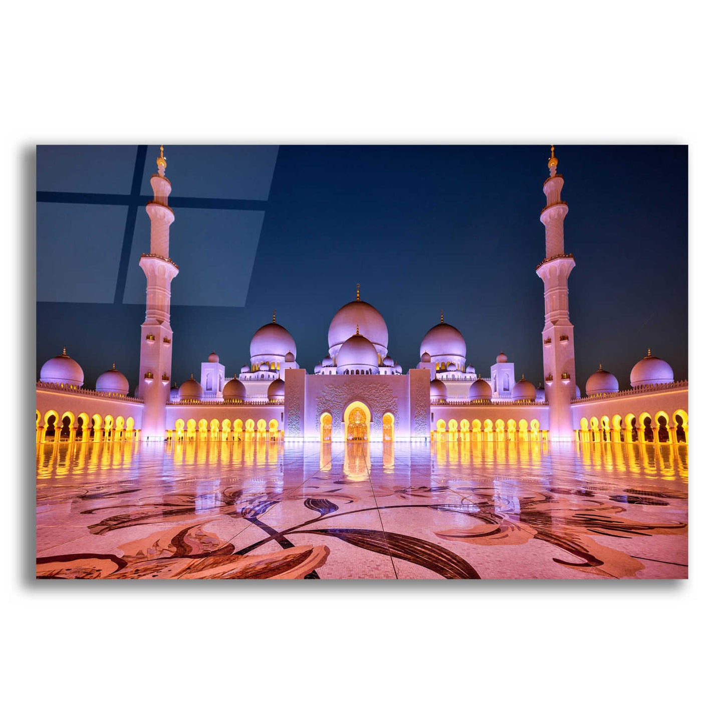 Epic Art 'Sheikh Zayed Grand Mosque,' Acrylic Glass Wall Art,24x16