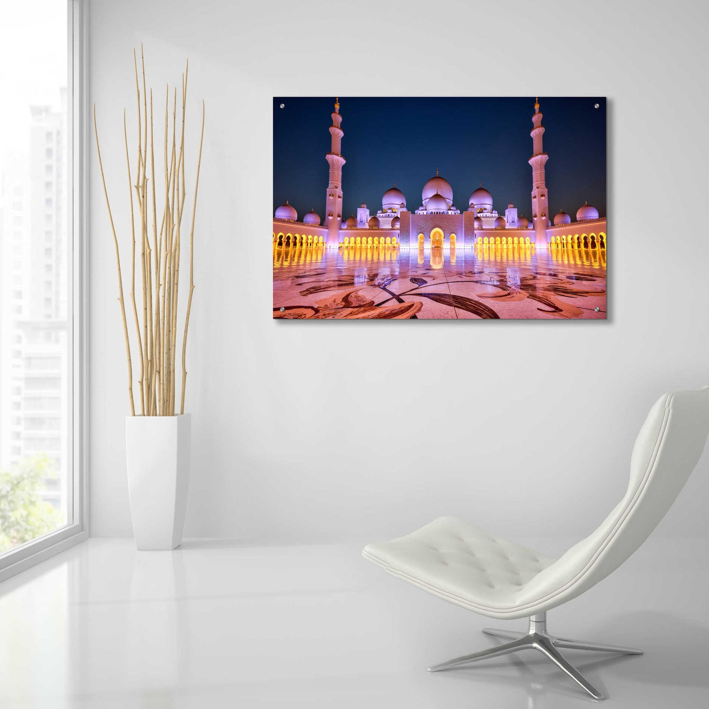 Epic Art 'Sheikh Zayed Grand Mosque,' Acrylic Glass Wall Art,36x24