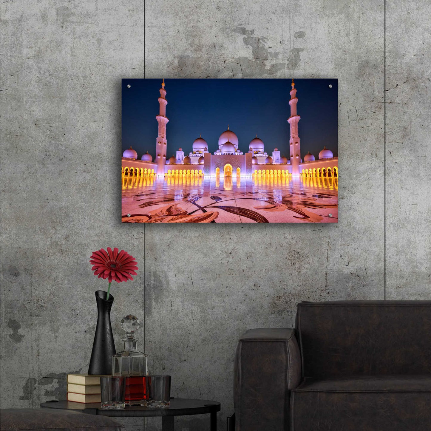 Epic Art 'Sheikh Zayed Grand Mosque,' Acrylic Glass Wall Art,36x24