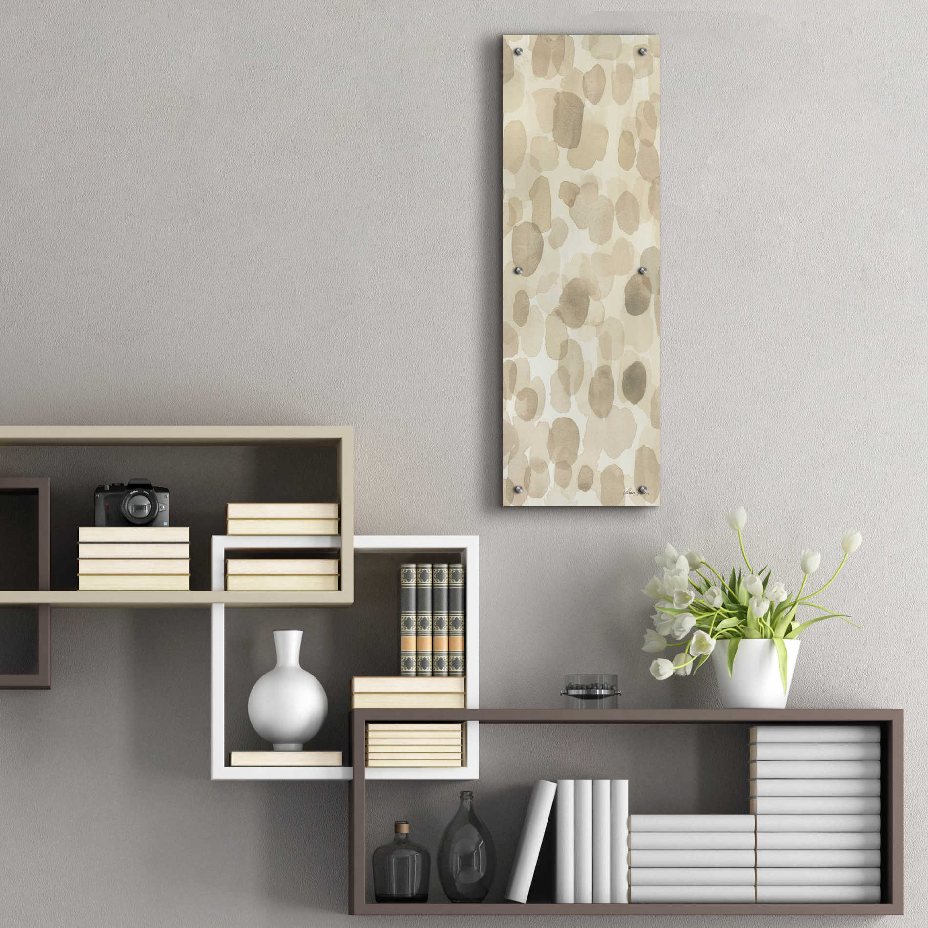 Epic Art 'Natural Abstract III' by Laura Horn, Acrylic Glass Wall Art,12x36