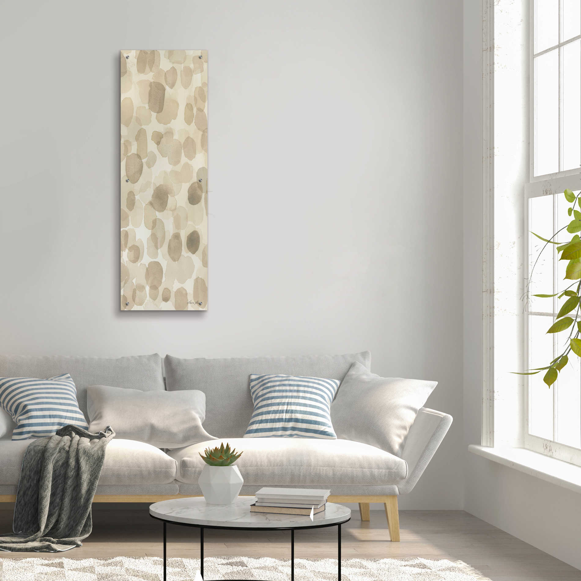 Epic Art 'Natural Abstract III' by Laura Horn, Acrylic Glass Wall Art,16x48