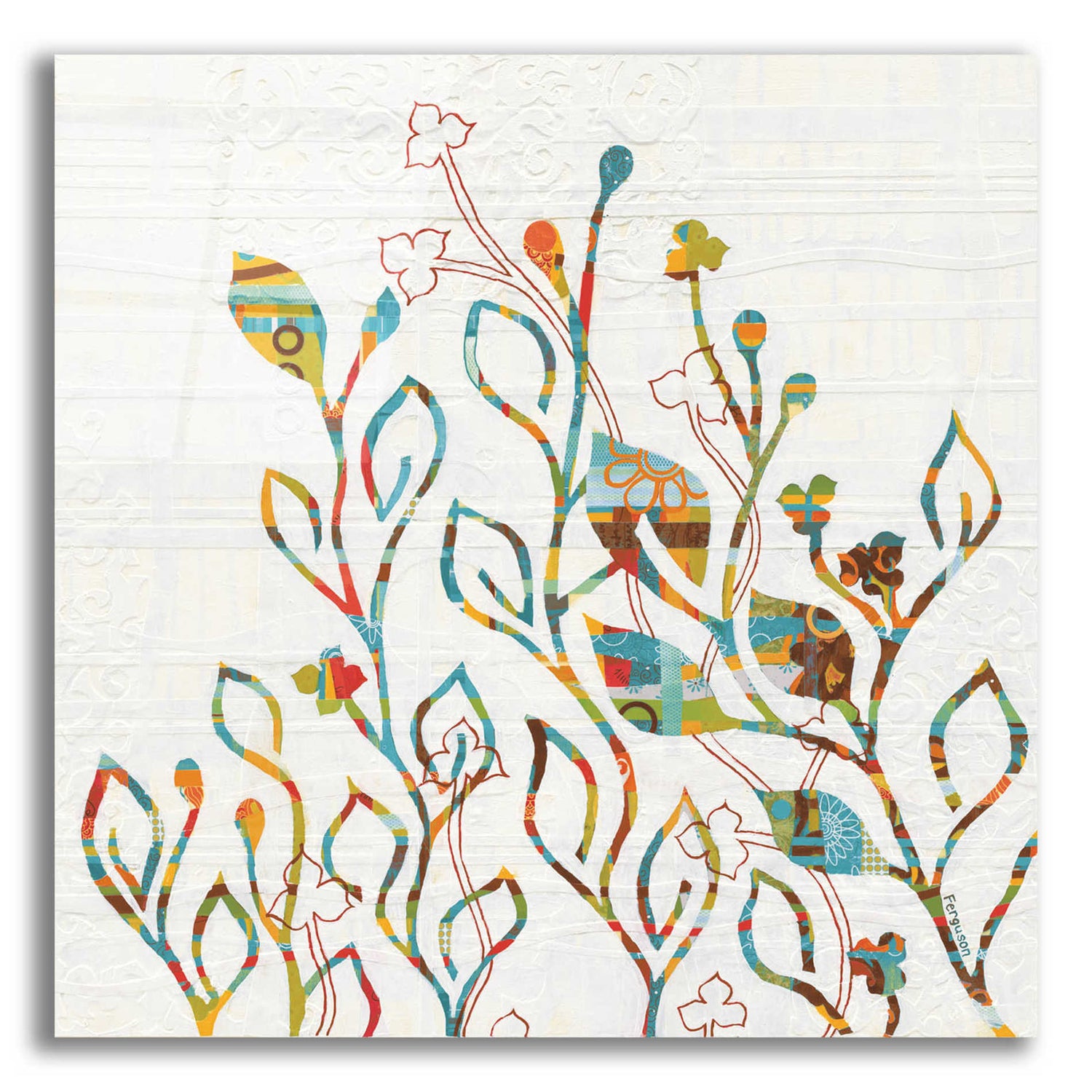 Epic Art 'Rainbow Vines with Flowers Spice' by Kathy Ferguson, Acrylic Glass Wall Art