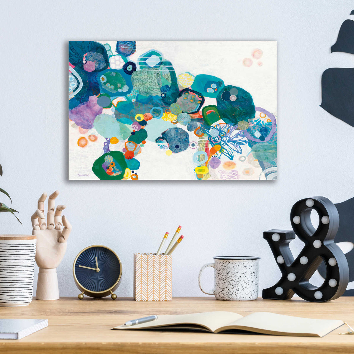 Epic Art 'Bridging our Differences' by Kathy Ferguson, Acrylic Glass Wall Art,16x12