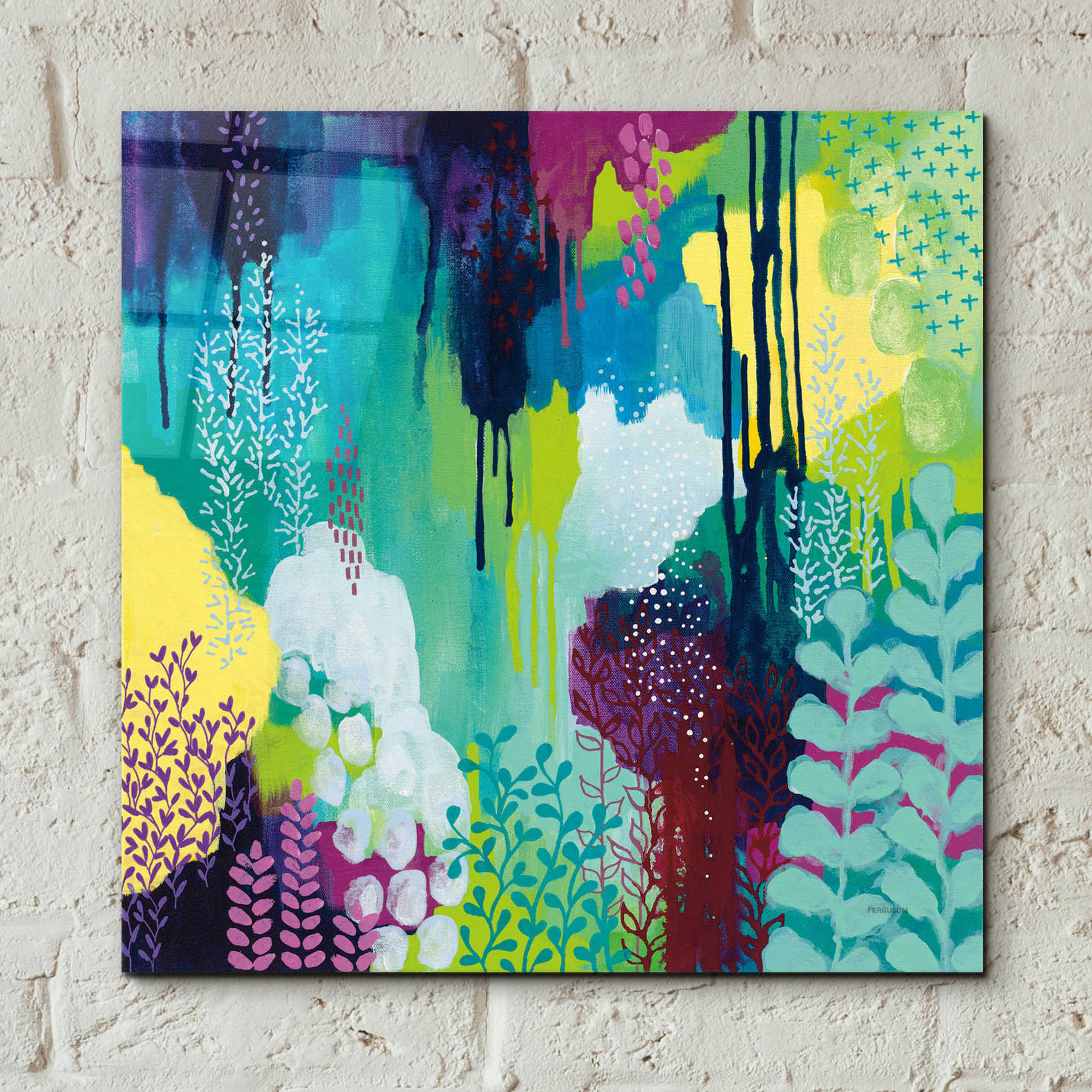 Epic Art 'Jewel Forest I' by Kathy Ferguson, Acrylic Glass Wall Art,12x12