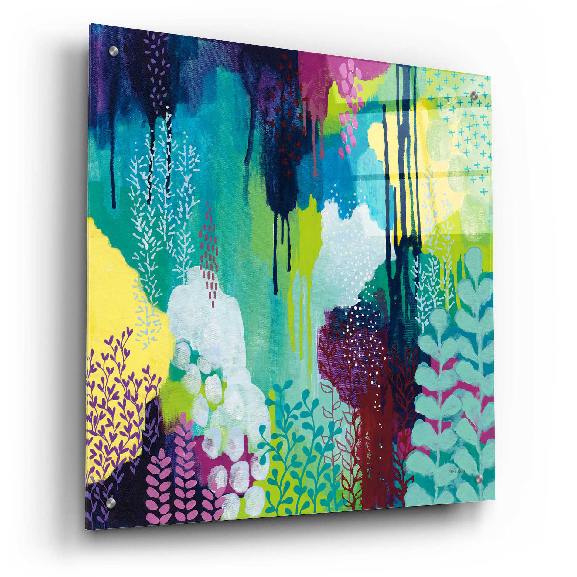 Epic Art 'Jewel Forest I' by Kathy Ferguson, Acrylic Glass Wall Art,24x24