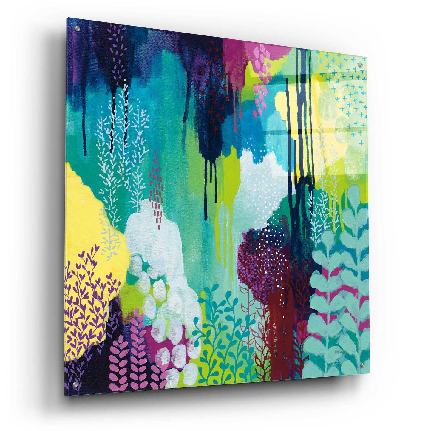 Epic Art 'Jewel Forest I' by Kathy Ferguson, Acrylic Glass Wall Art,36x36