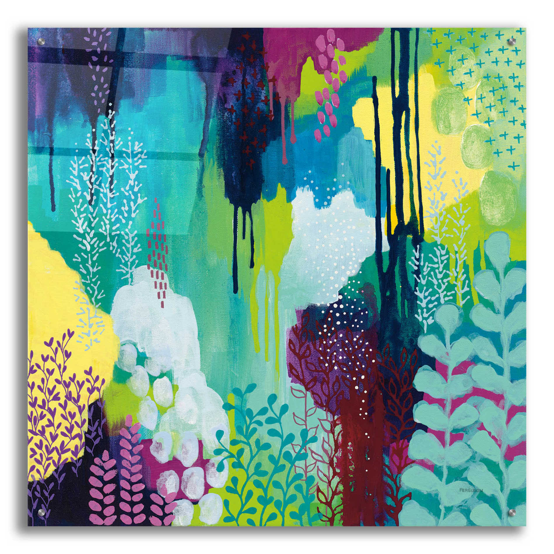 Epic Art 'Jewel Forest I' by Kathy Ferguson, Acrylic Glass Wall Art,36x36