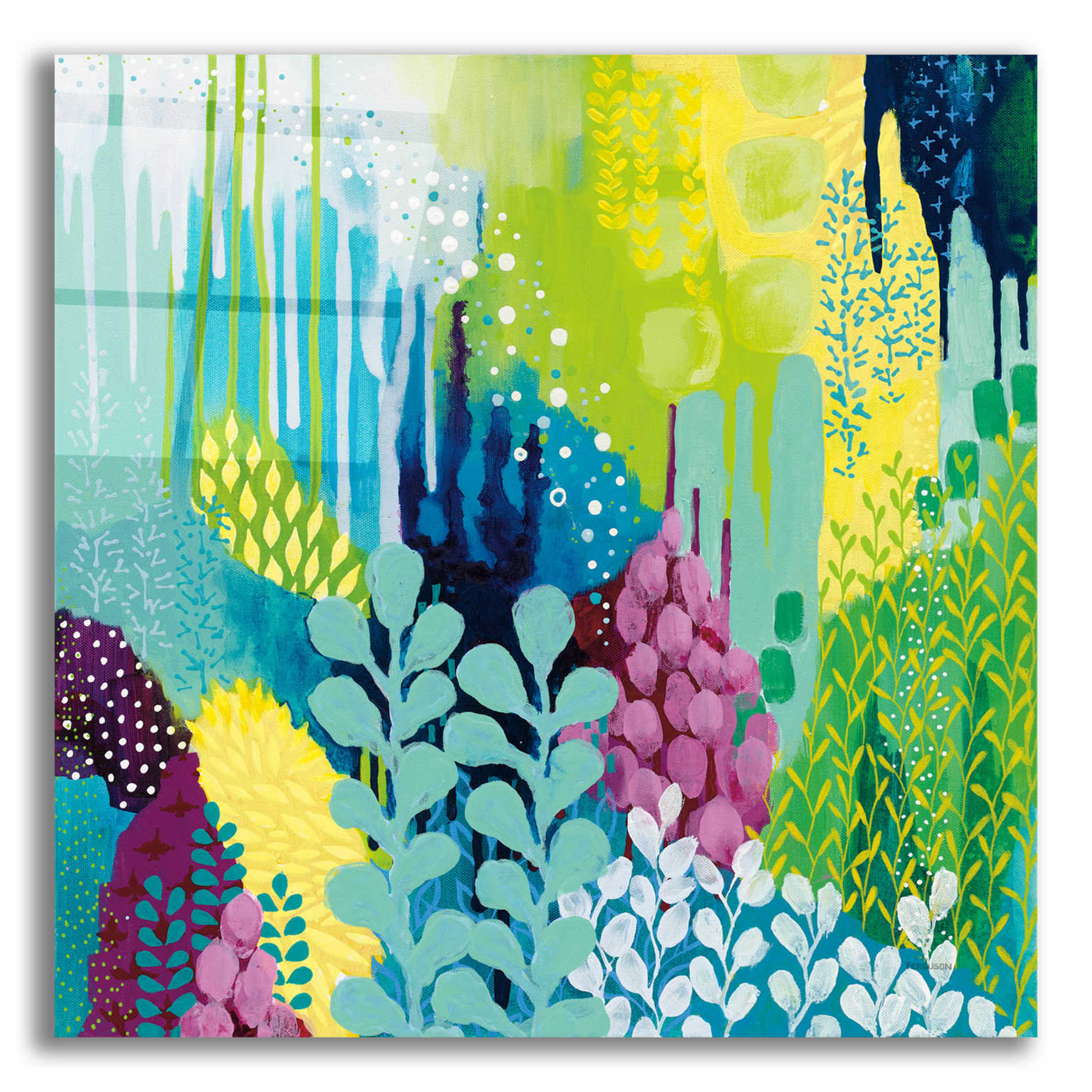 Epic Art 'Jewel Forest II' by Kathy Ferguson, Acrylic Glass Wall Art,12x12