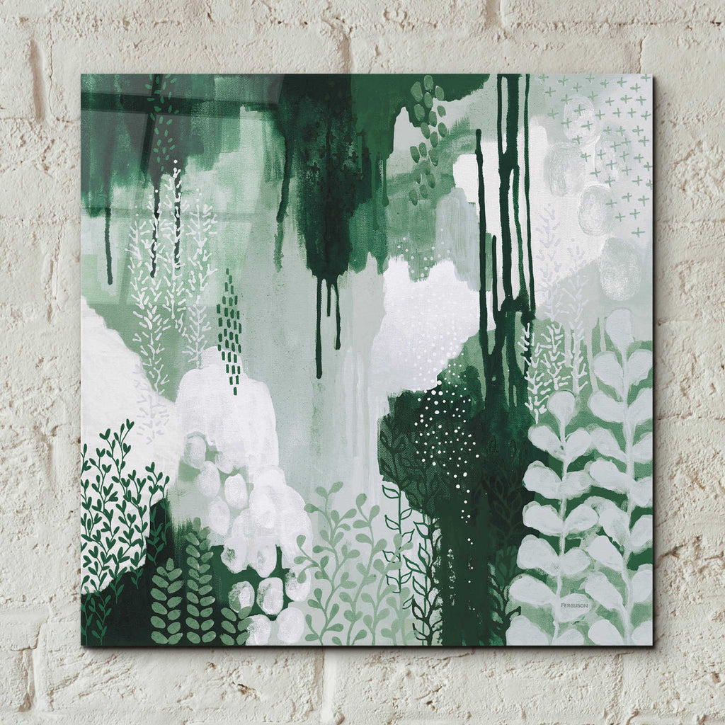 Epic Art 'Light Green Forest I' by Kathy Ferguson, Acrylic Glass Wall Art,12x12