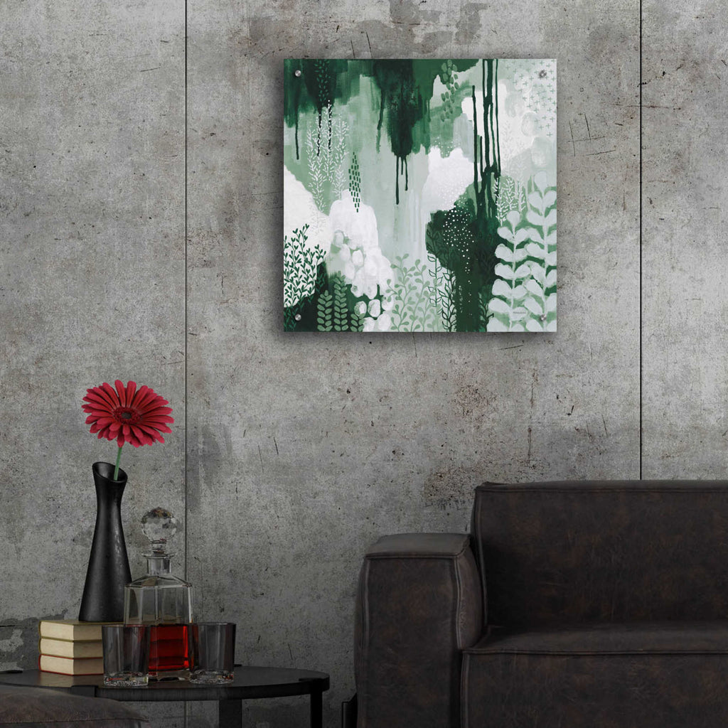 Epic Art 'Light Green Forest I' by Kathy Ferguson, Acrylic Glass Wall Art,24x24