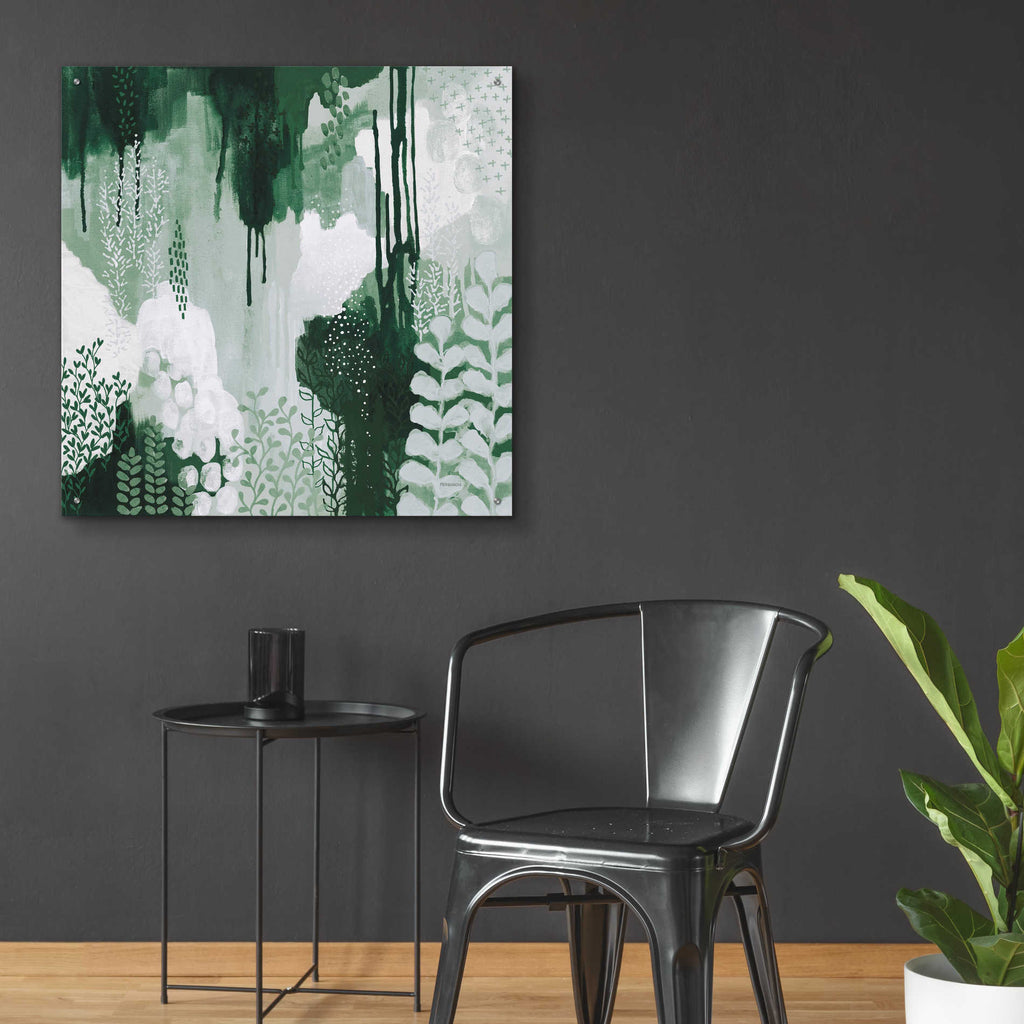 Epic Art 'Light Green Forest I' by Kathy Ferguson, Acrylic Glass Wall Art,36x36
