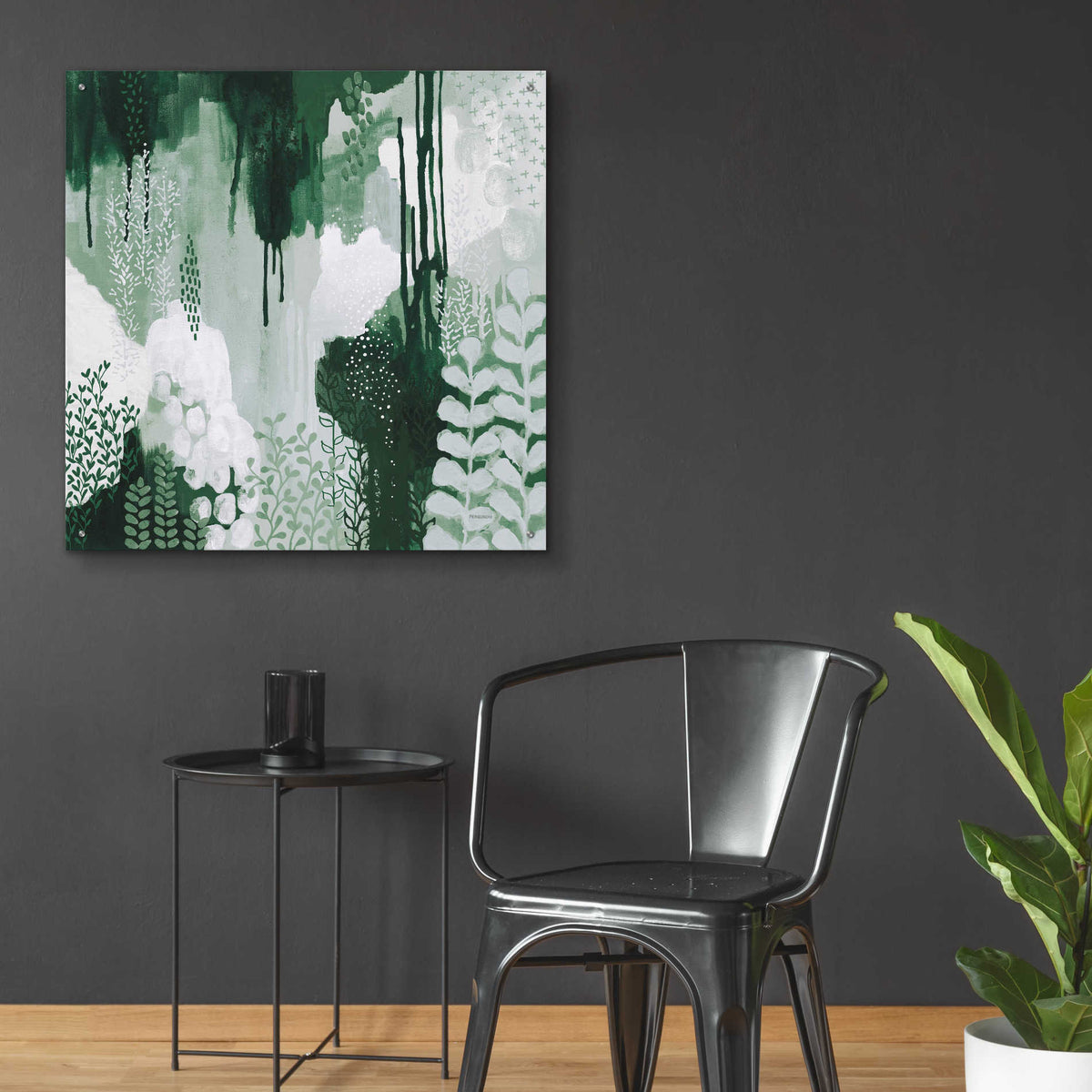 Epic Art 'Light Green Forest I' by Kathy Ferguson, Acrylic Glass Wall Art,36x36