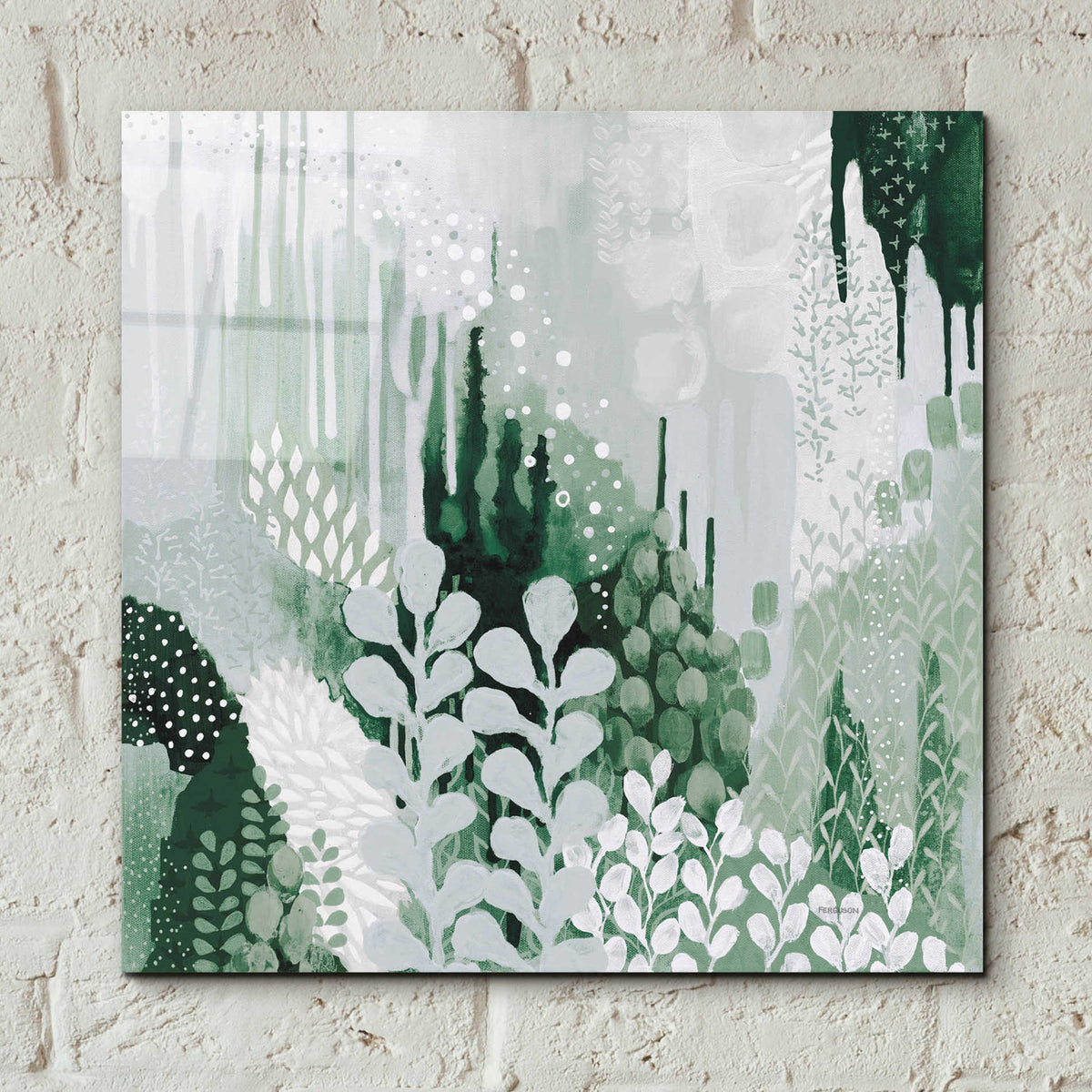Epic Art 'Light Green Forest II' by Kathy Ferguson, Acrylic Glass Wall Art,12x12