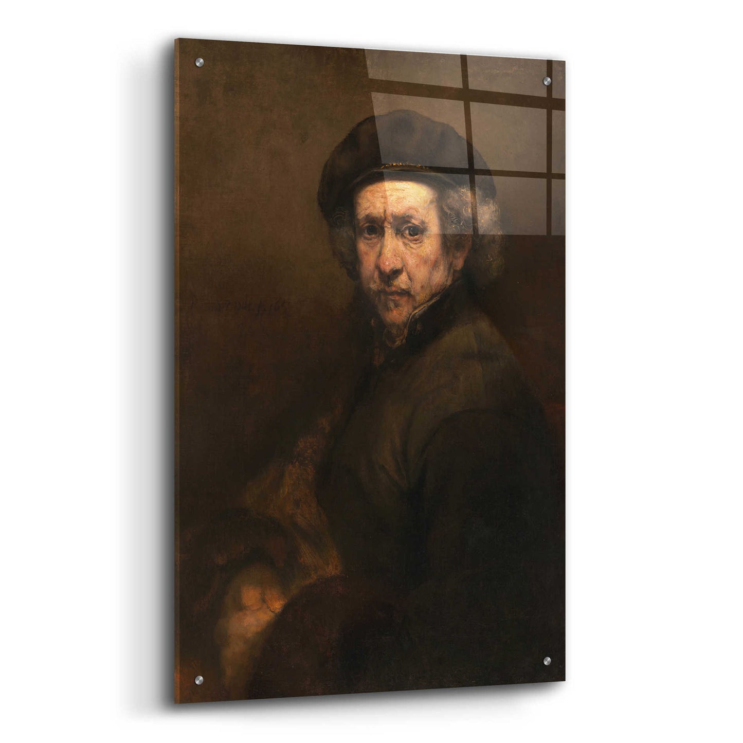 Epic Art 'Self-Portrait' by Rembrandt, Acrylic Glass Wall Art,24x36