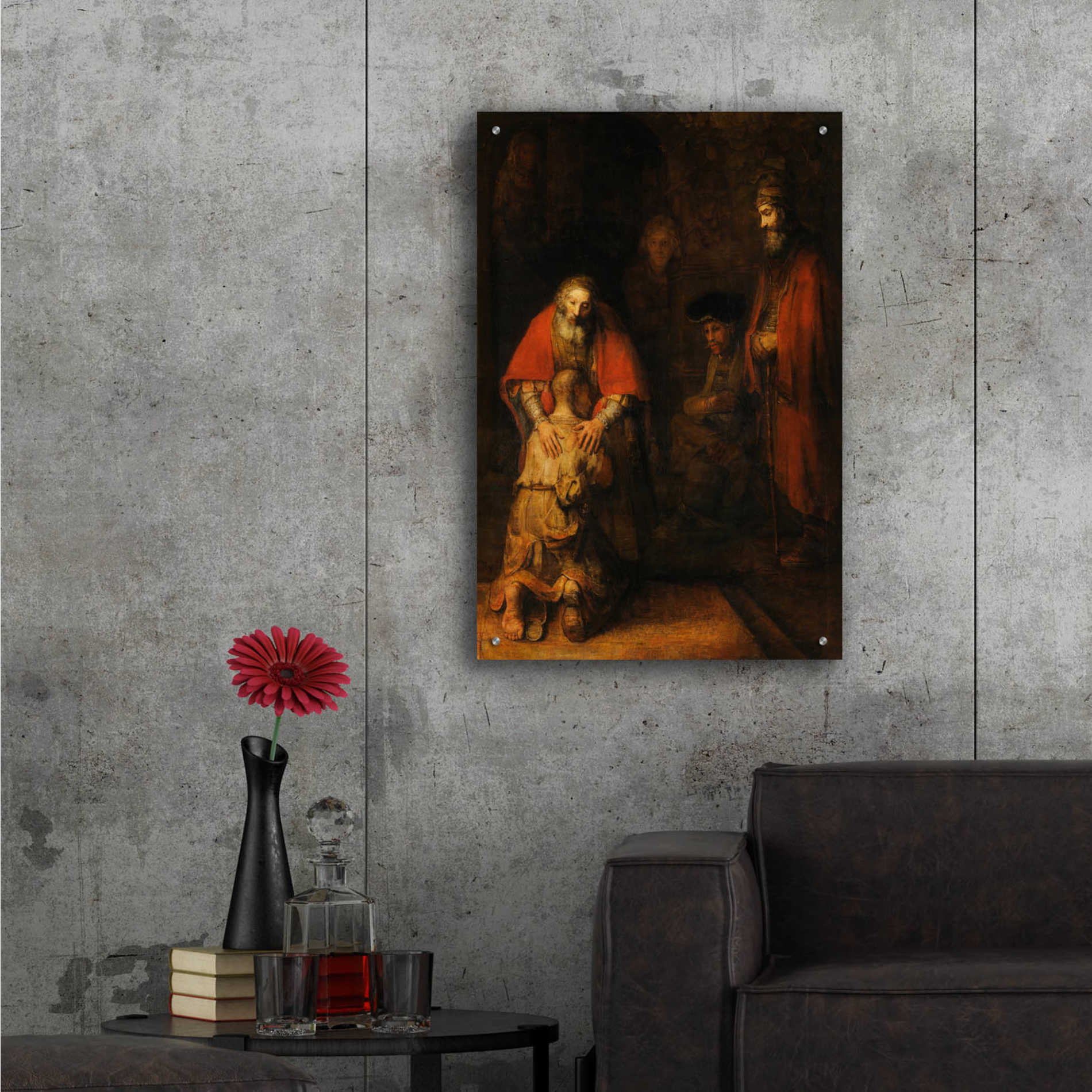Epic Art 'The Return of the Prodigal Son' by Rembrandt, Acrylic Glass Wall Art,24x36