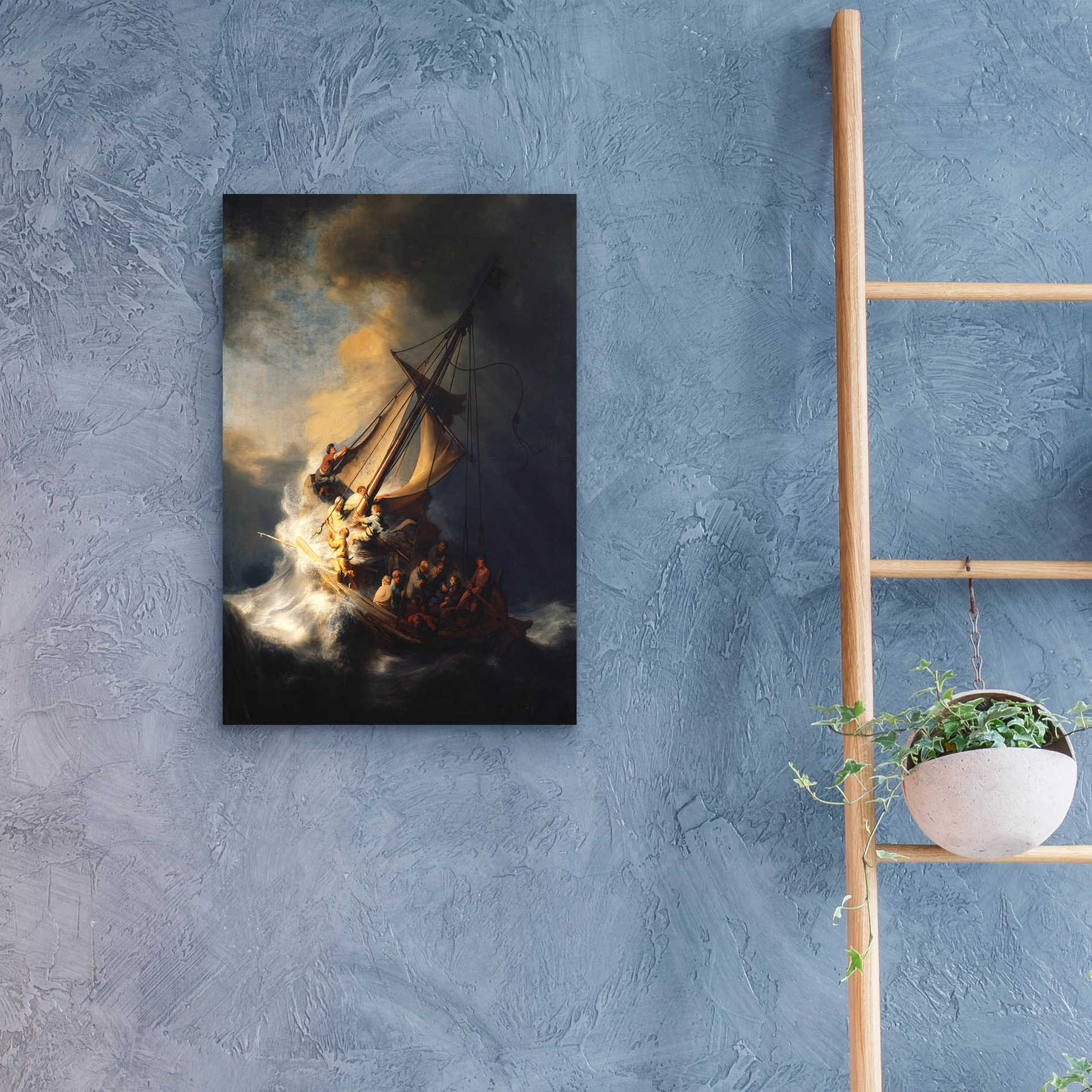 Epic Art 'The Storm on the Sea of Galilee' by Rembrandt, Acrylic Glass Wall Art,16x24