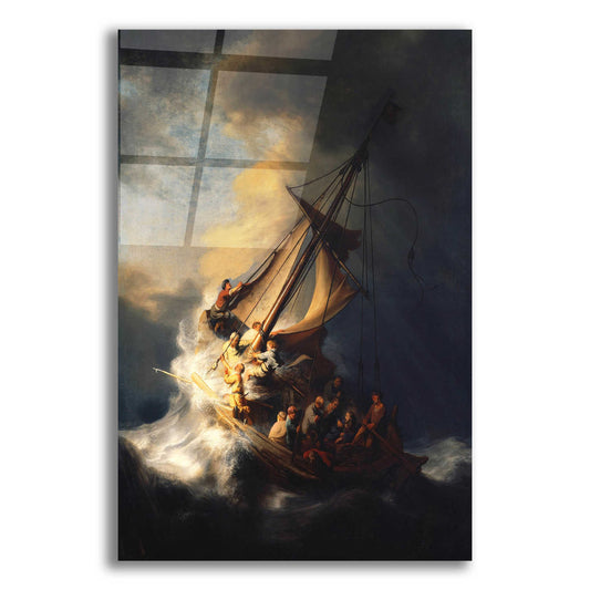 Epic Art 'The Storm on the Sea of Galilee' by Rembrandt, Acrylic Glass Wall Art