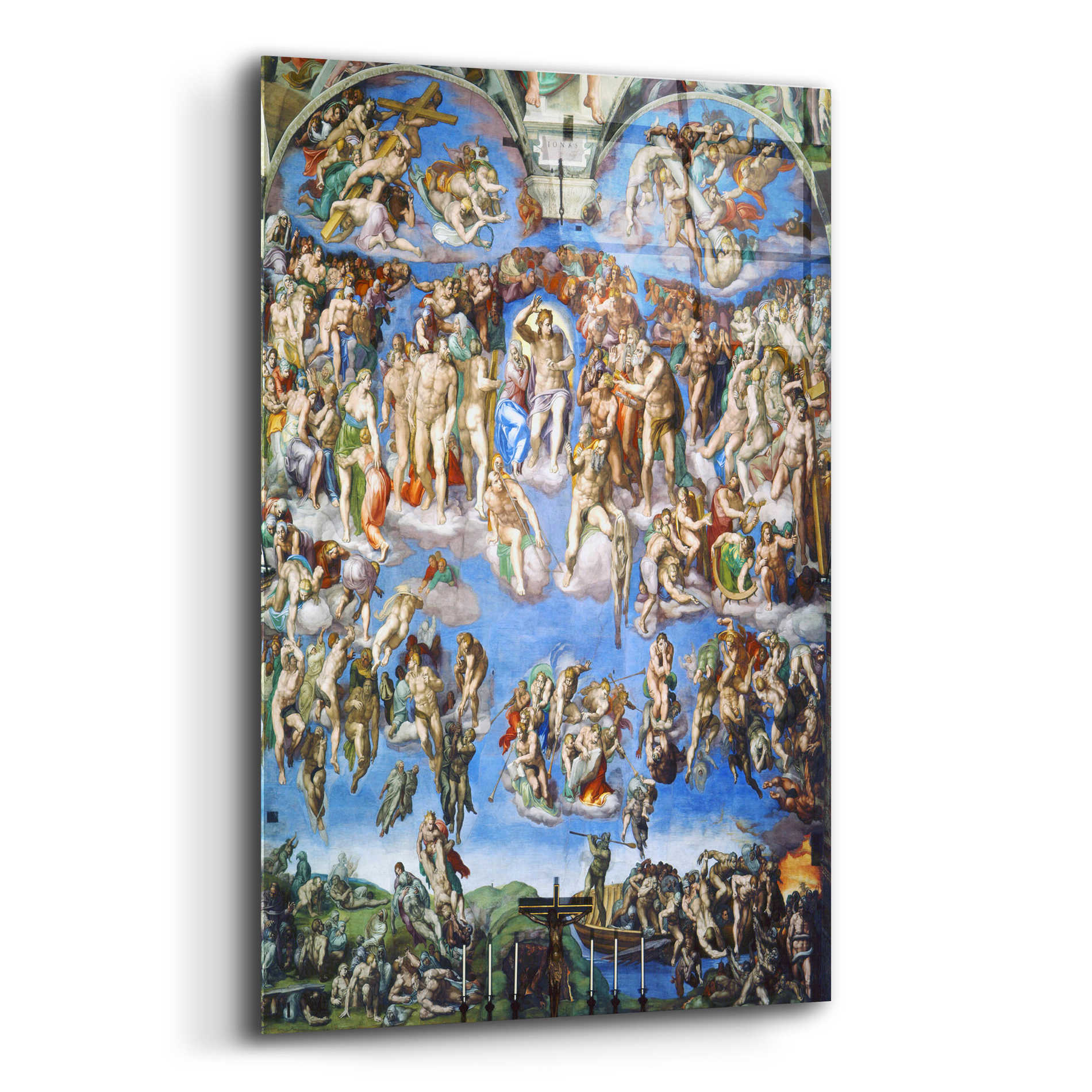 Epic Art 'The Last Judgment' by Michelangelo,  Acrylic Glass Wall Art,12x16