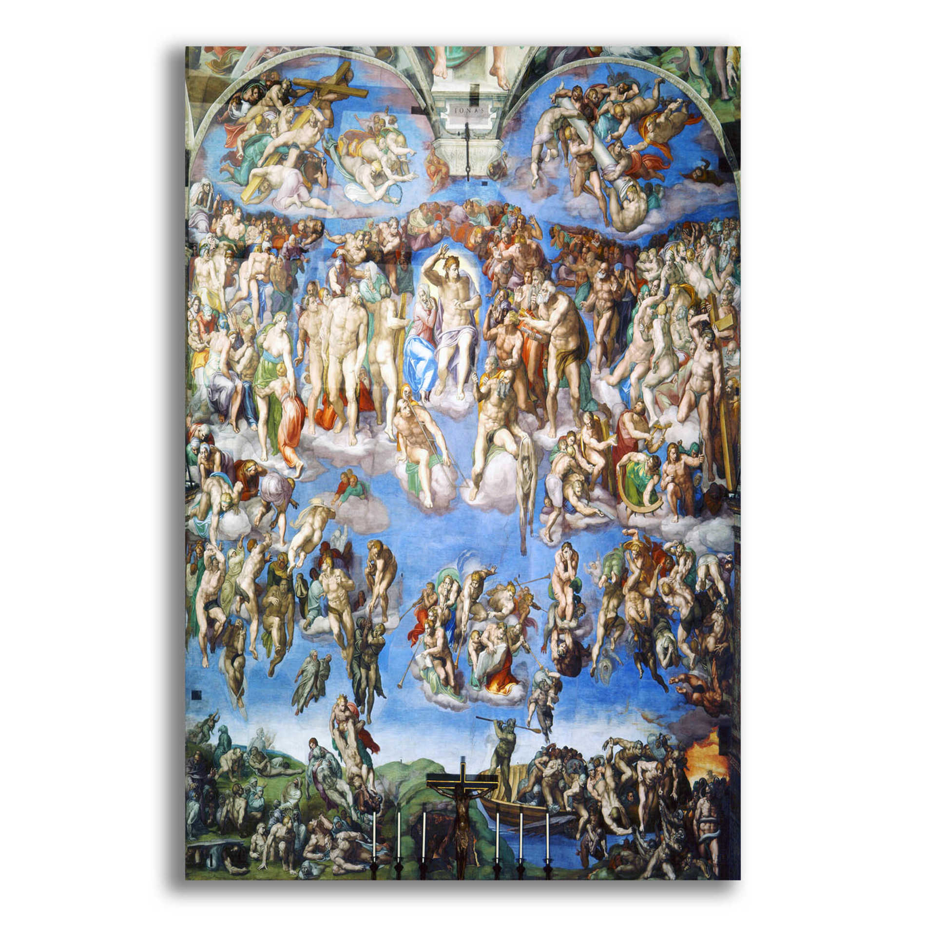 Epic Art 'The Last Judgment' by Michelangelo,  Acrylic Glass Wall Art,12x16