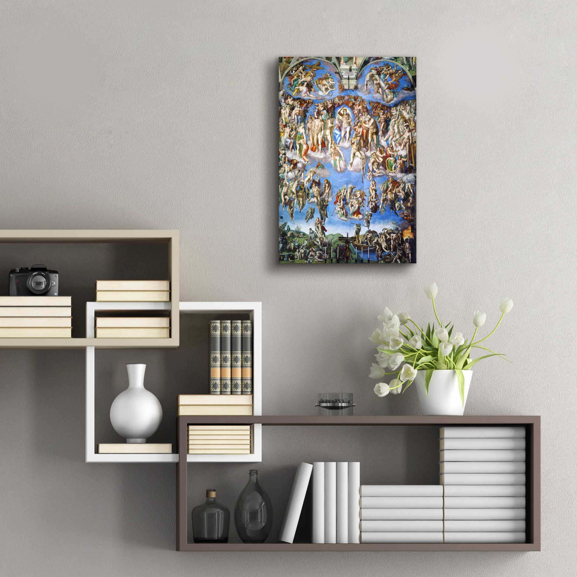 Epic Art 'The Last Judgment' by Michelangelo,  Acrylic Glass Wall Art,16x24