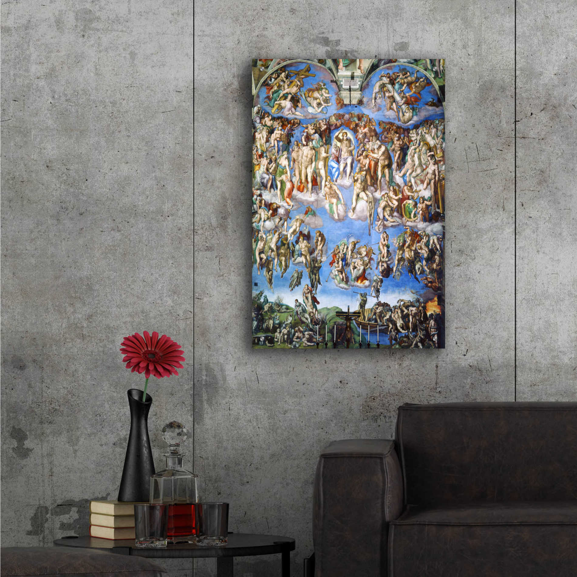 Epic Art 'The Last Judgment' by Michelangelo,  Acrylic Glass Wall Art,24x36